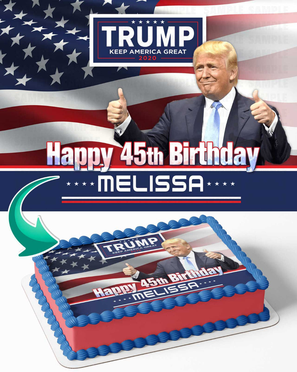 Donald Trump Themed Make America Great Again Edible Cake Topper
