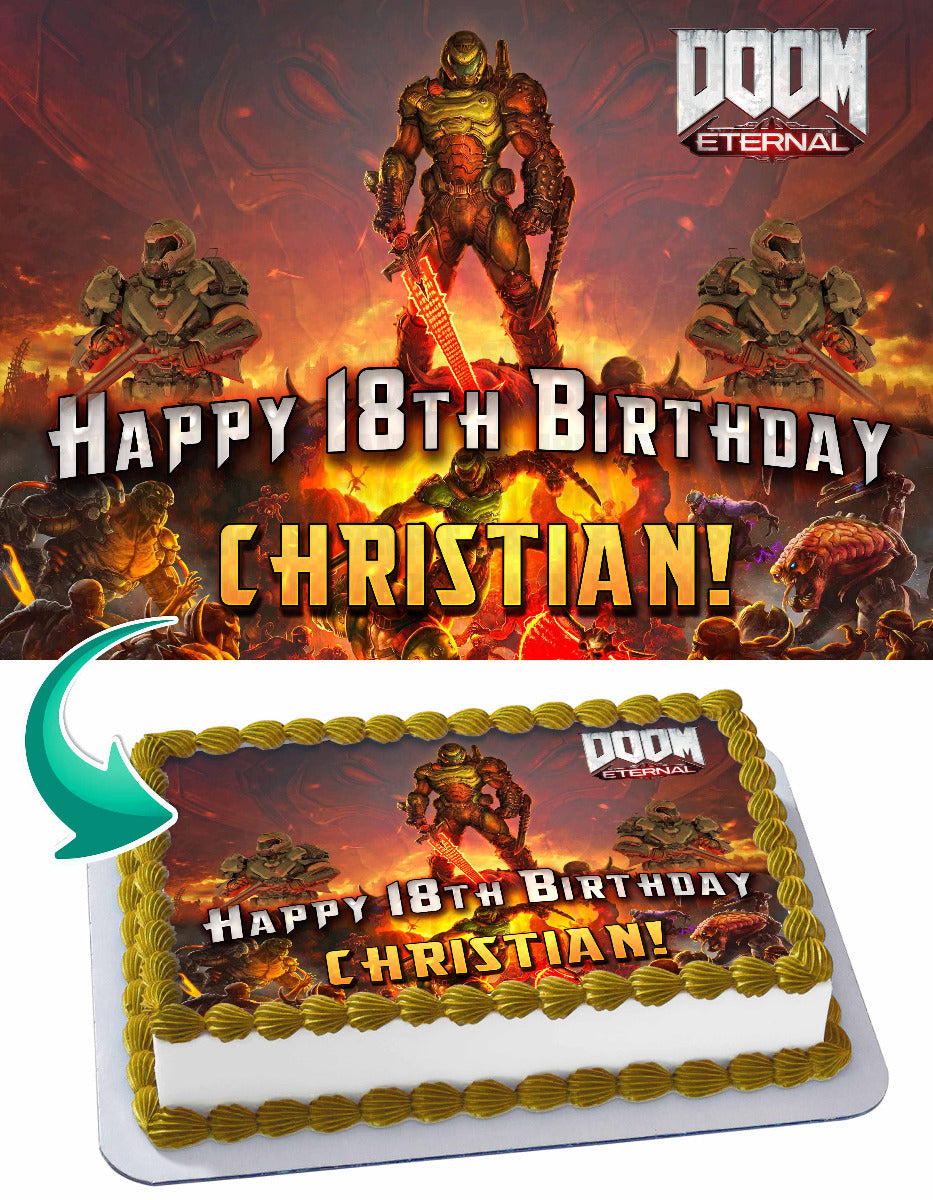 Doom Game Edible Cake Topper
