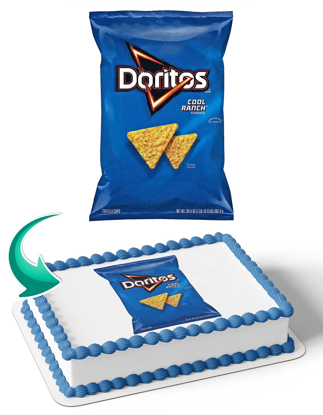 DORITOS Cool Ranch Cake Deco Wrap Edible Cake Topper