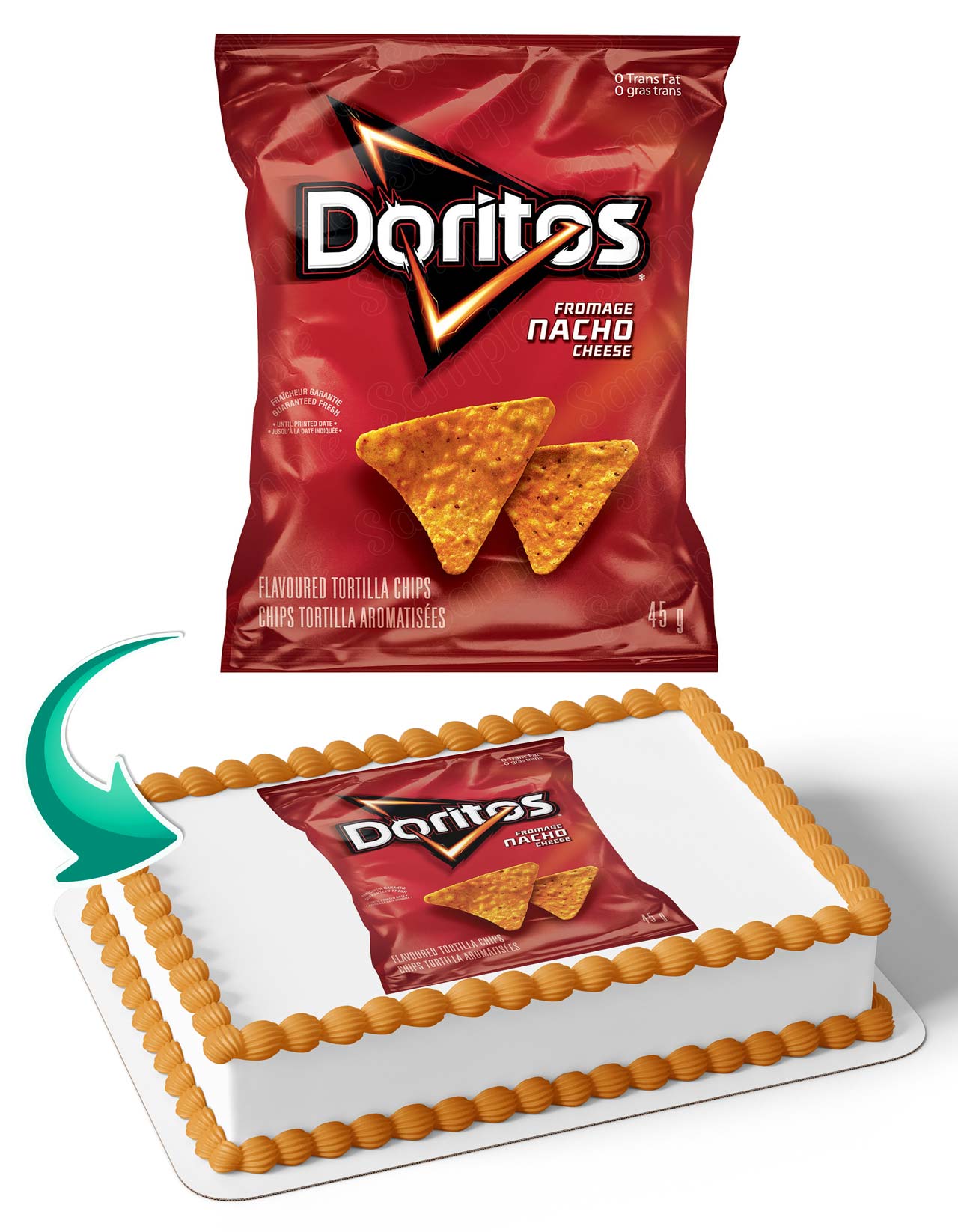 DORITOS Nacho Cheese Cake Deco Wrap Edible Cake Topper