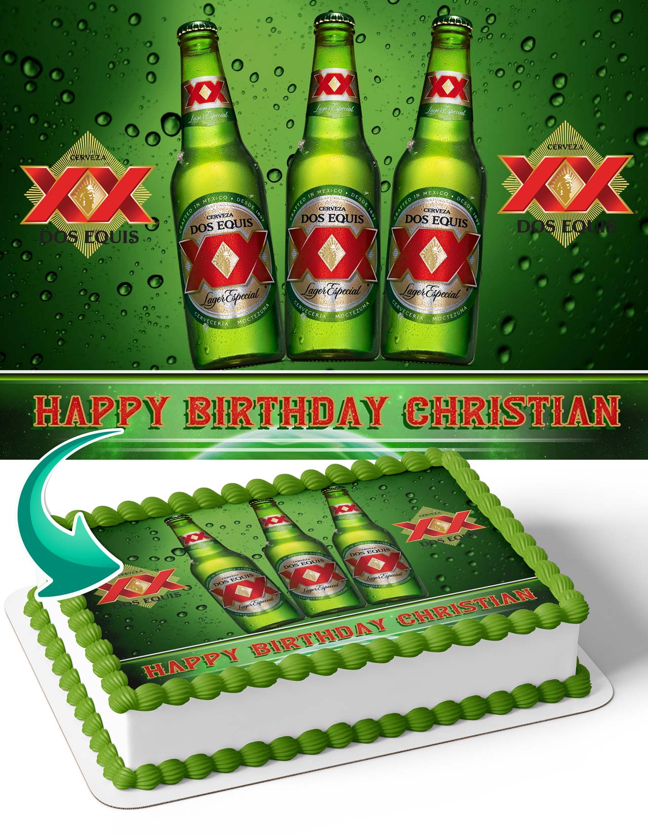 Dos Equis Edible Cake Topper