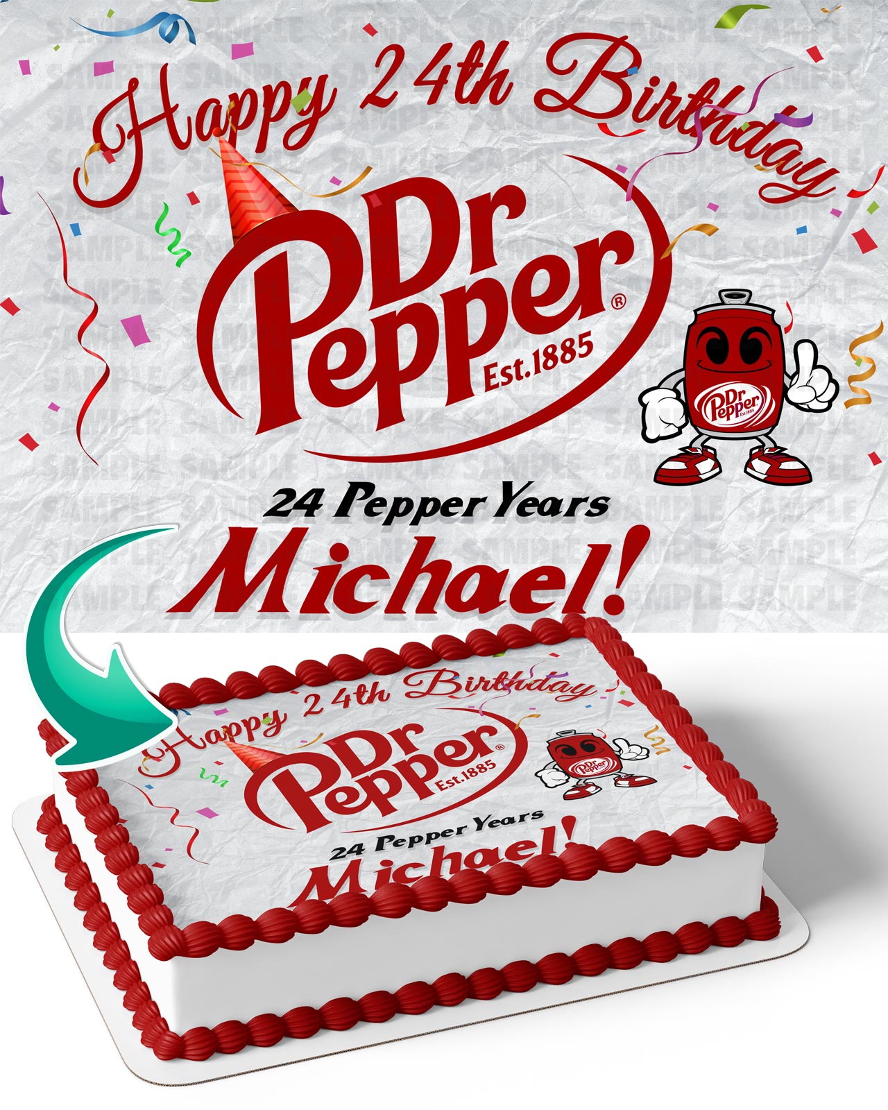 Dr Pepper DPP Edible Cake Topper