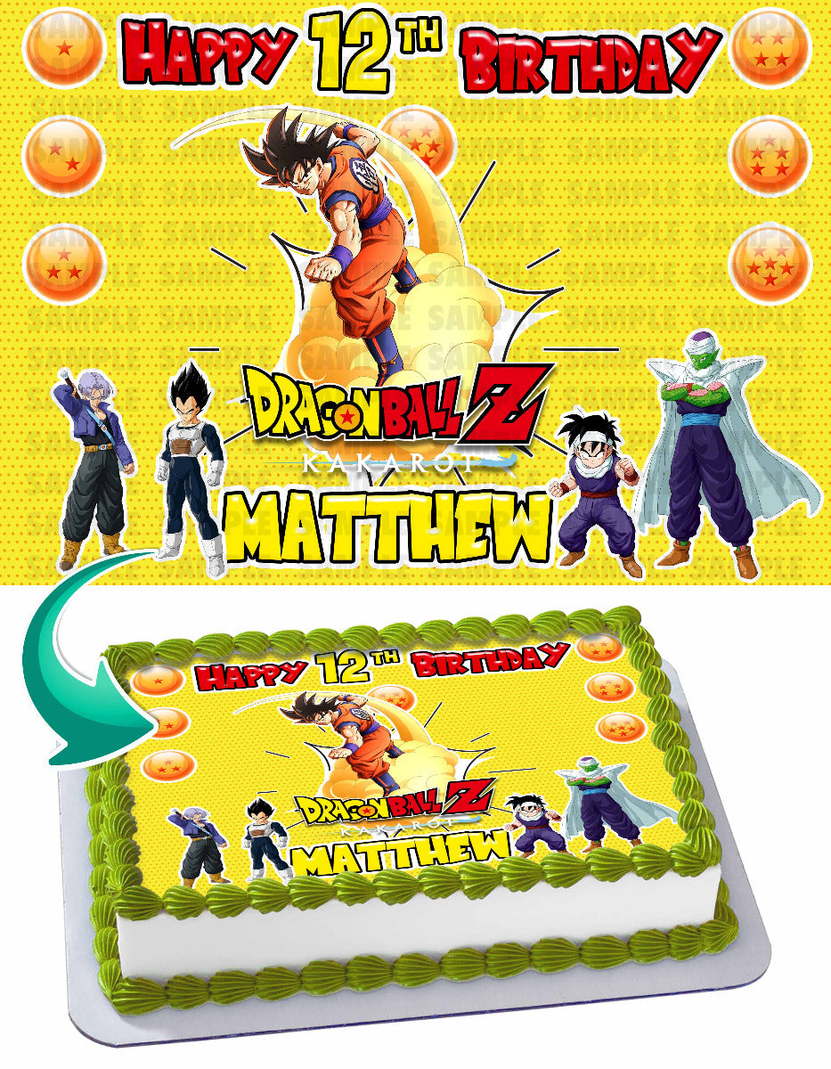Dragon Figthers Z Kakarot Edible Cake Topper