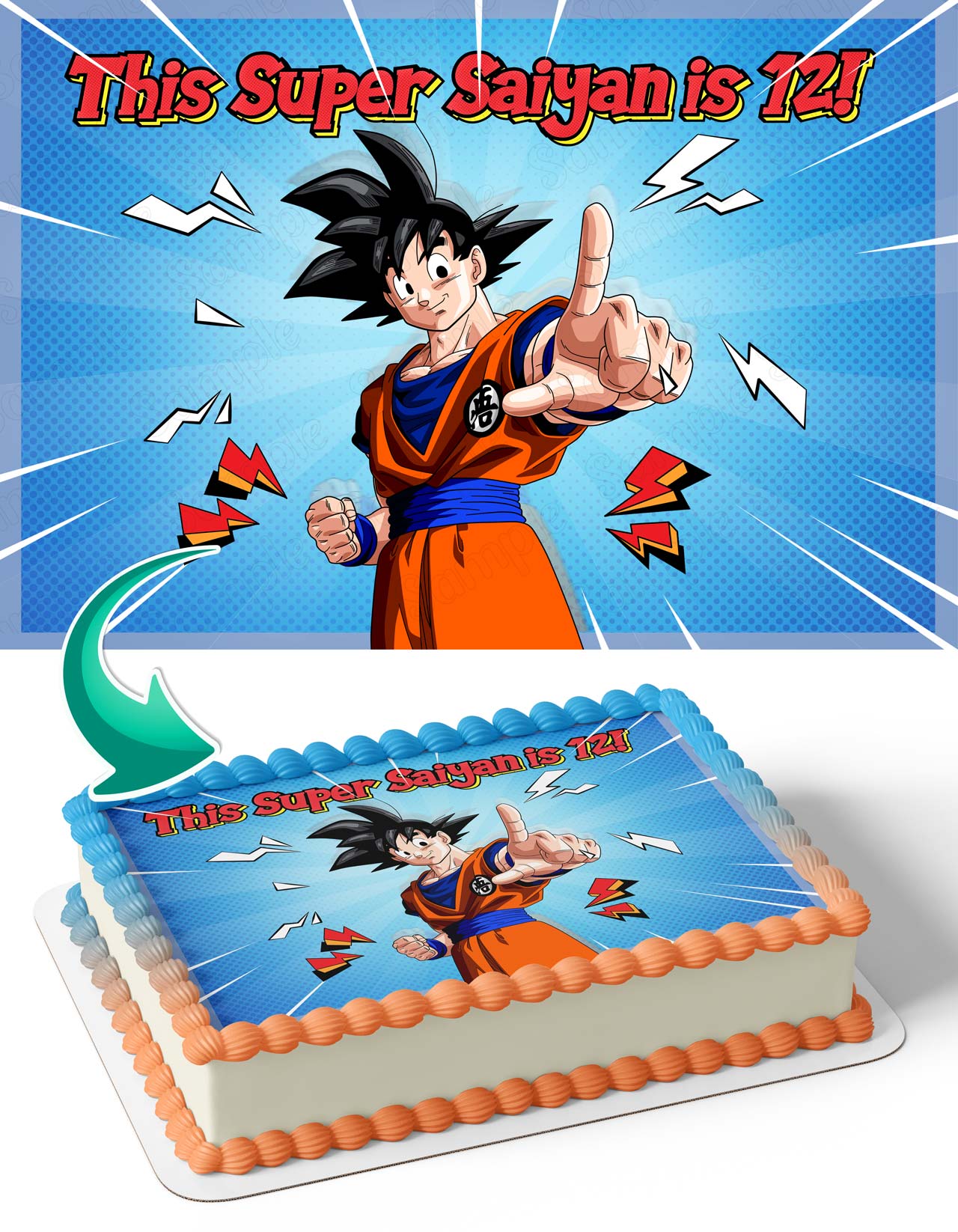 Dragon Figthers Goku This Super Saiyan Edible Cake Topper