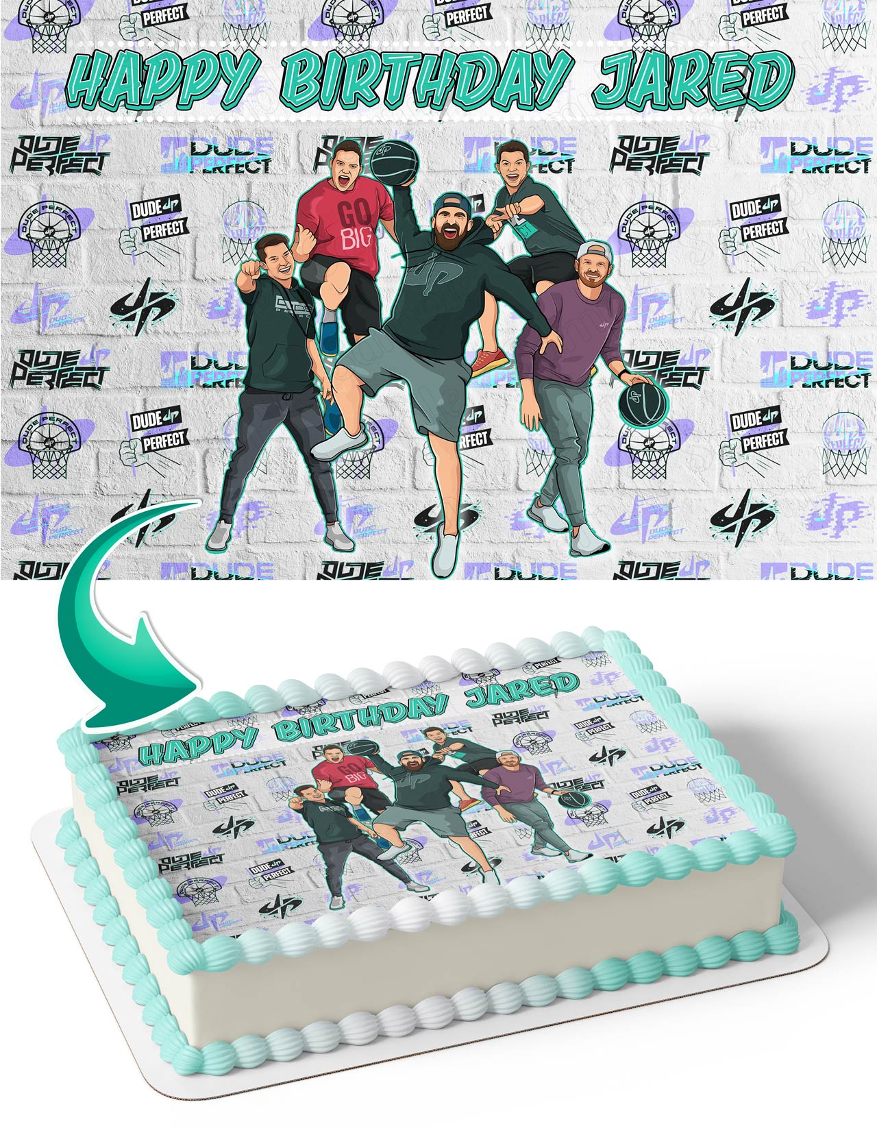 Dude Perfect Team Sports Edible Cake Topper