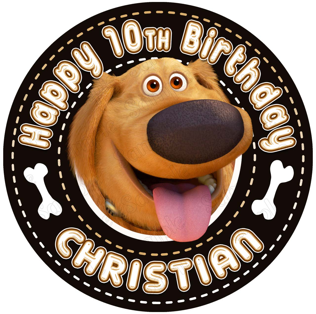 Dug Days Round – Icing Sheet Birthday - Personalized Edible Cake Topper | Custom Icing Sheet | Birthday Cake Decoration | Photo Cake Image