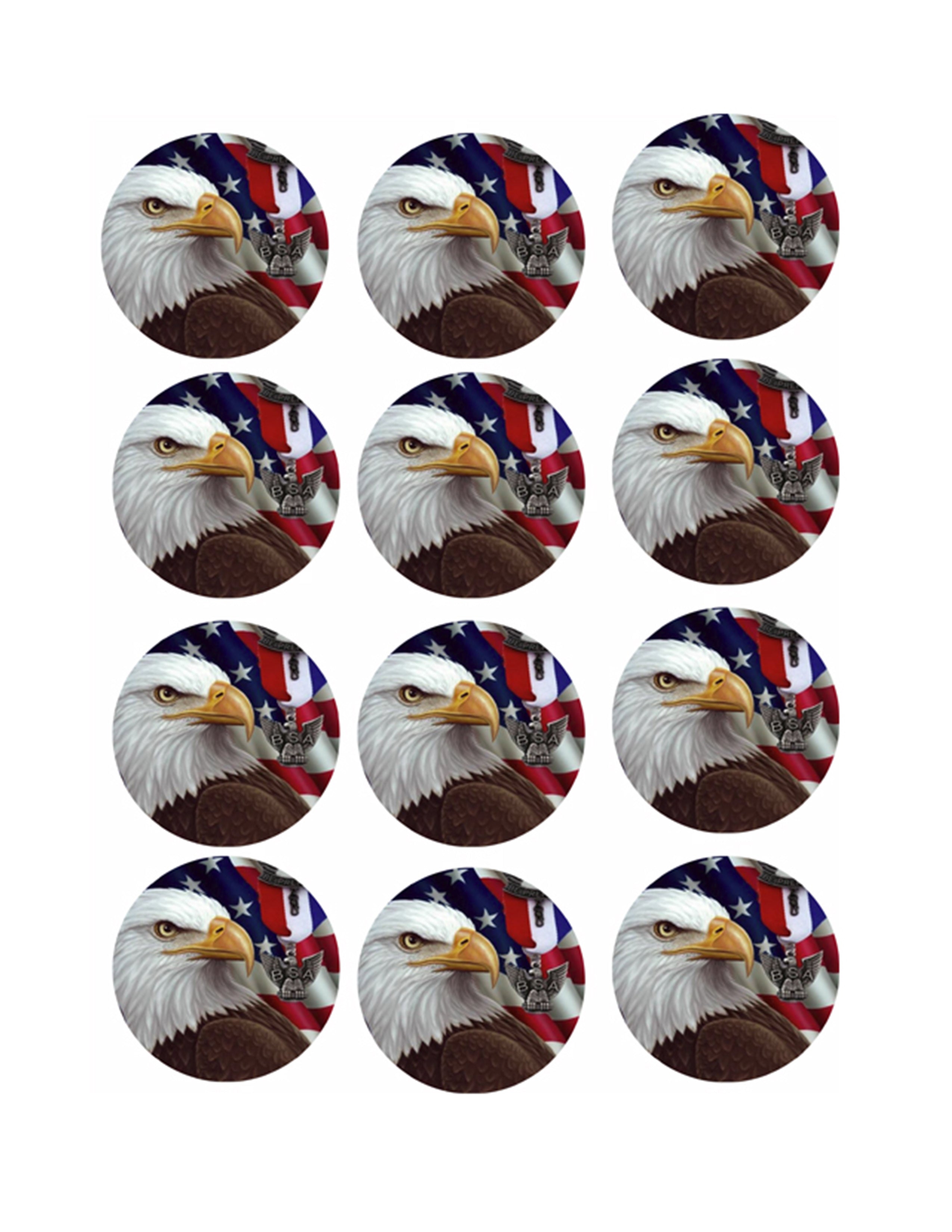 Eagle Boy Scout Edible Cupcake Toppers – Round Icing Sheet Birthd - Edible Cake Topper | Icing Sheet | Birthday Cake Decoration
