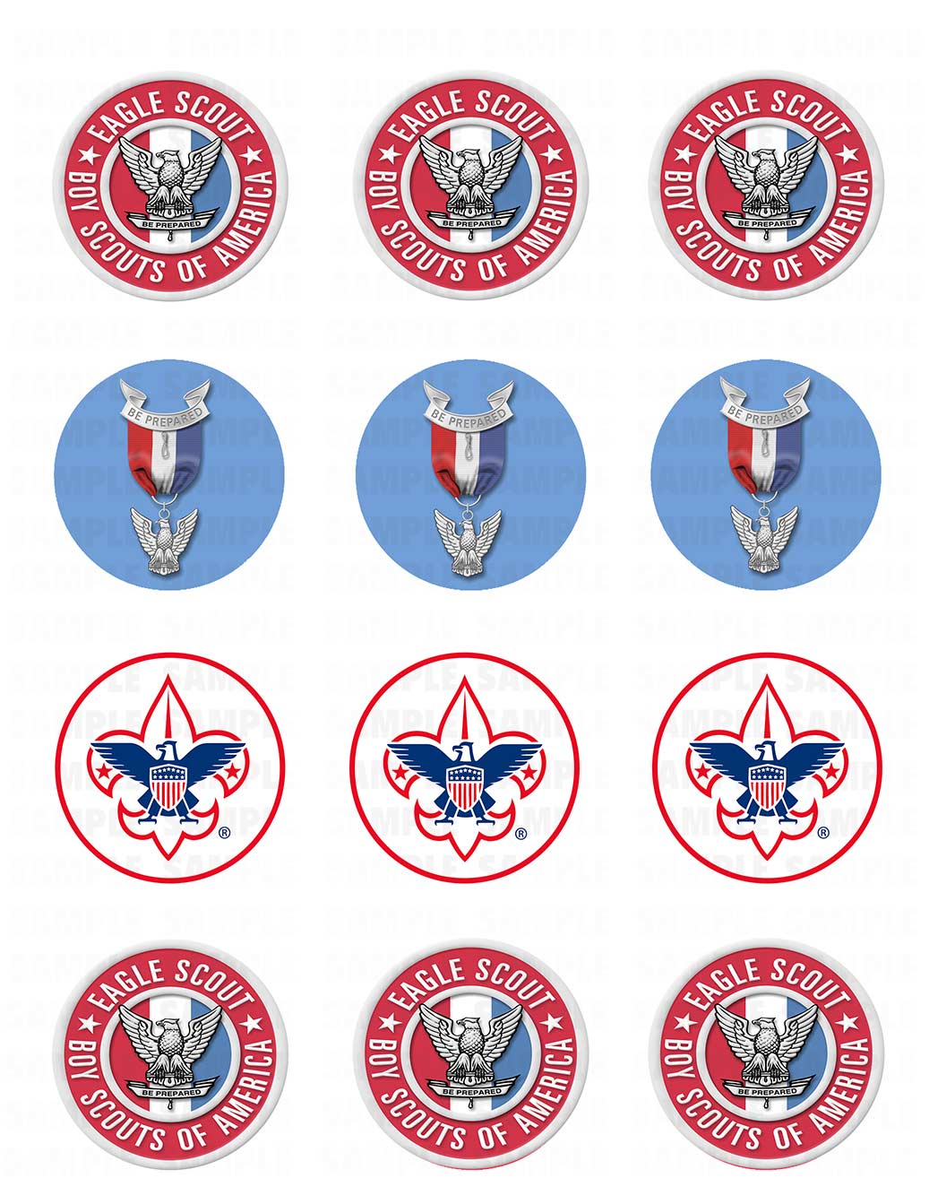 Eagle Scout Boy Scouts of America Edible Cupcake Toppers – Round - Edible Cake Topper | Icing Sheet | Birthday Cake Decoration