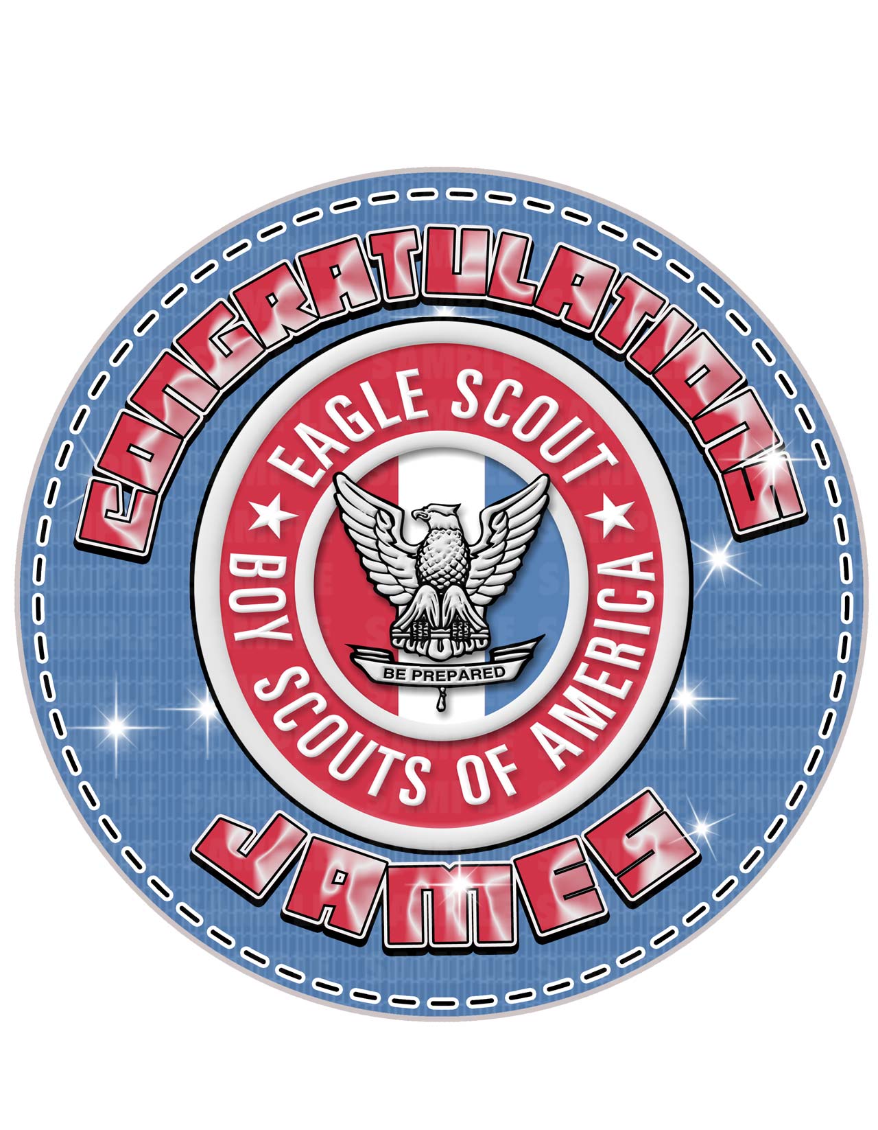 Eagle Scout BoyScout America Round – Icing Sheet Birthday - Personalized Edible Cake Topper | Custom Icing Sheet | Birthday Cake Decoration