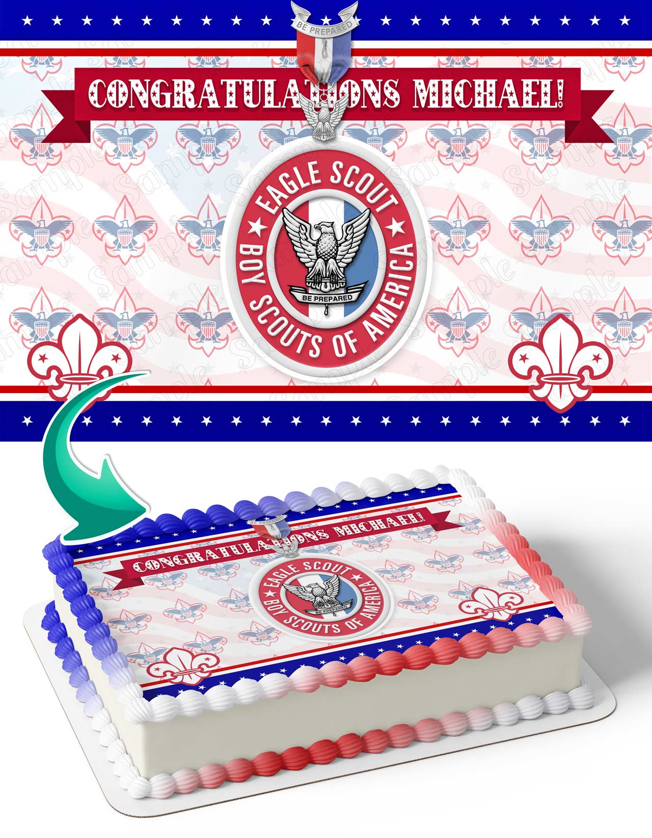 Eagle Scout Congratulations Edible Cake Topper