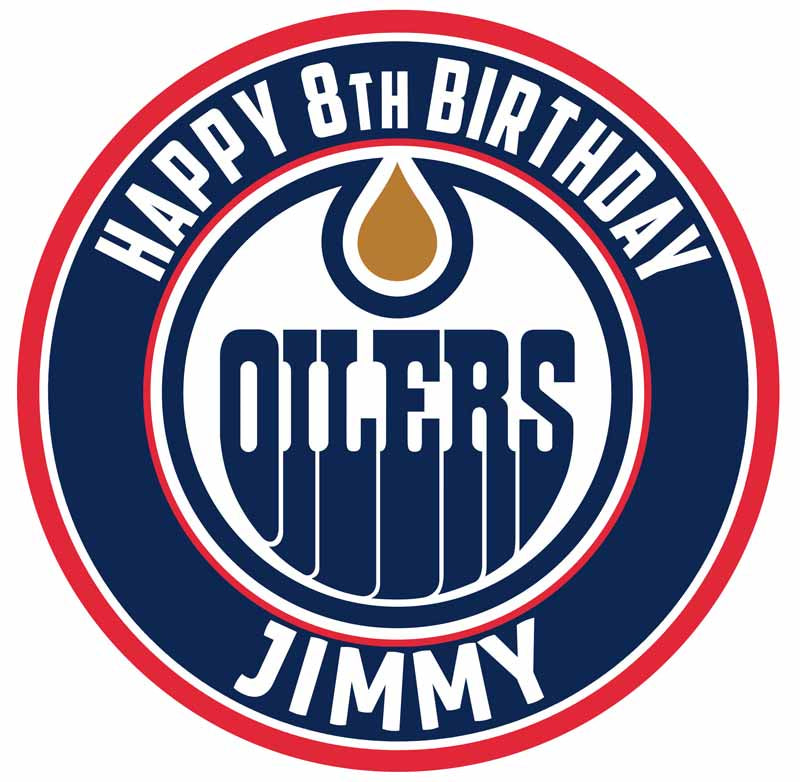 Edmonton Oilers Round – Icing Sheet Birthday - Personalized Edible Cake Topper | Custom Icing Sheet | Birthday Cake Decoration | Photo Cake Image