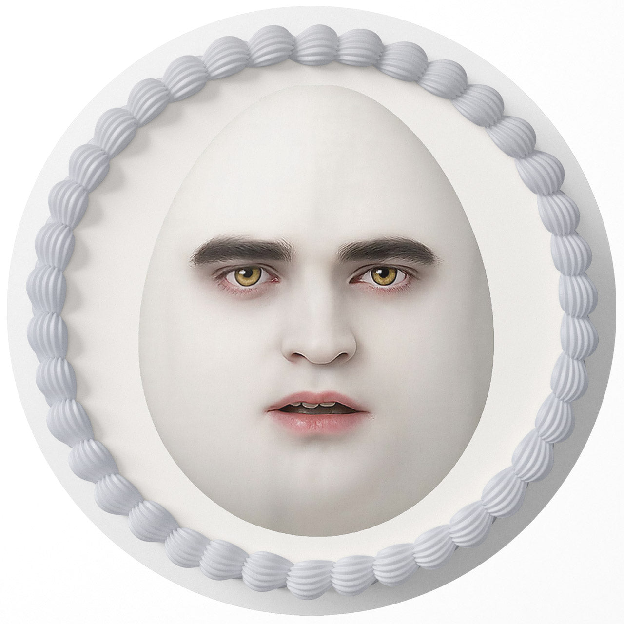 Eggward Twilight Meme Edward – Icing Sheet - Personalized Edible Cake Topper | Custom Icing Sheet | Birthday Cake Decoration | Photo Cake Image