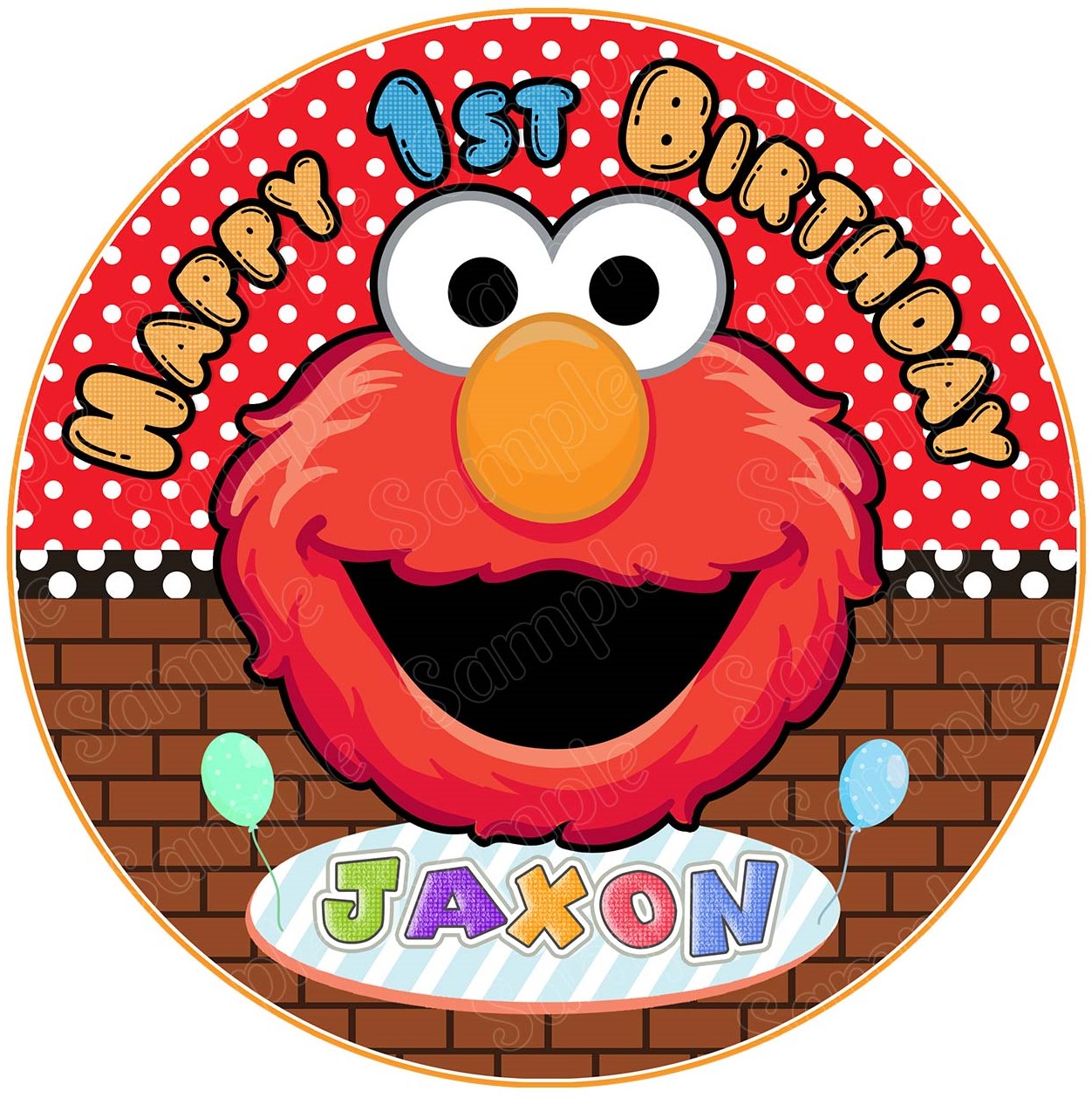Sesame Kids Fun Street Elmo Fun Round – Icing Sheet Birthday - Personalized Edible Cake Topper | Custom Icing Sheet | Birthday Cake Decoration