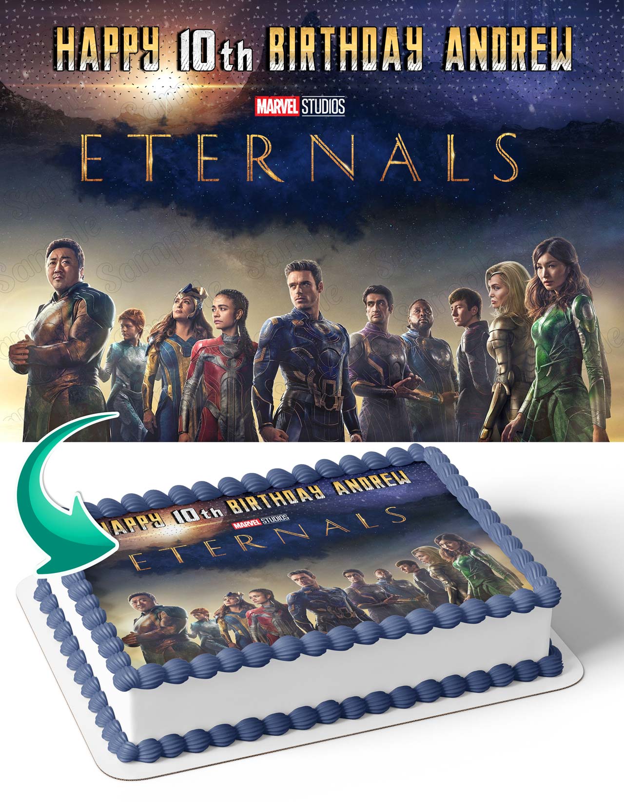 Eternals Marvol Movie Edible Cake Topper
