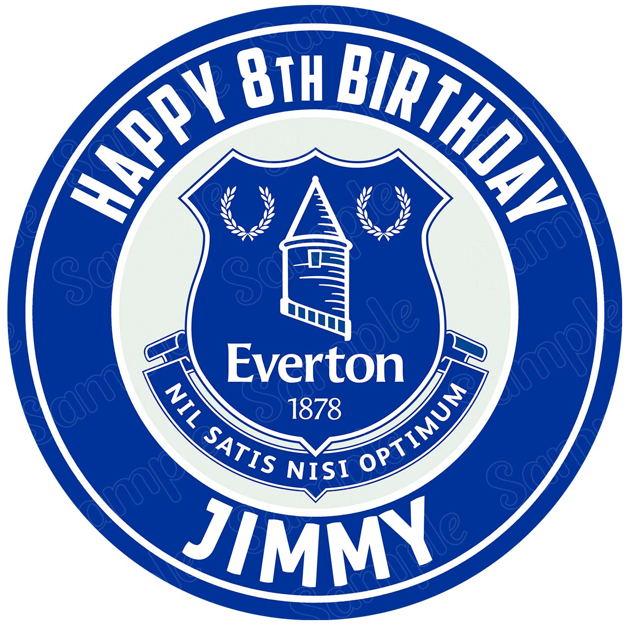 Everton FC Round – Icing Sheet Birthday - Personalized Edible Cake Topper | Custom Icing Sheet | Birthday Cake Decoration | Photo Cake Image