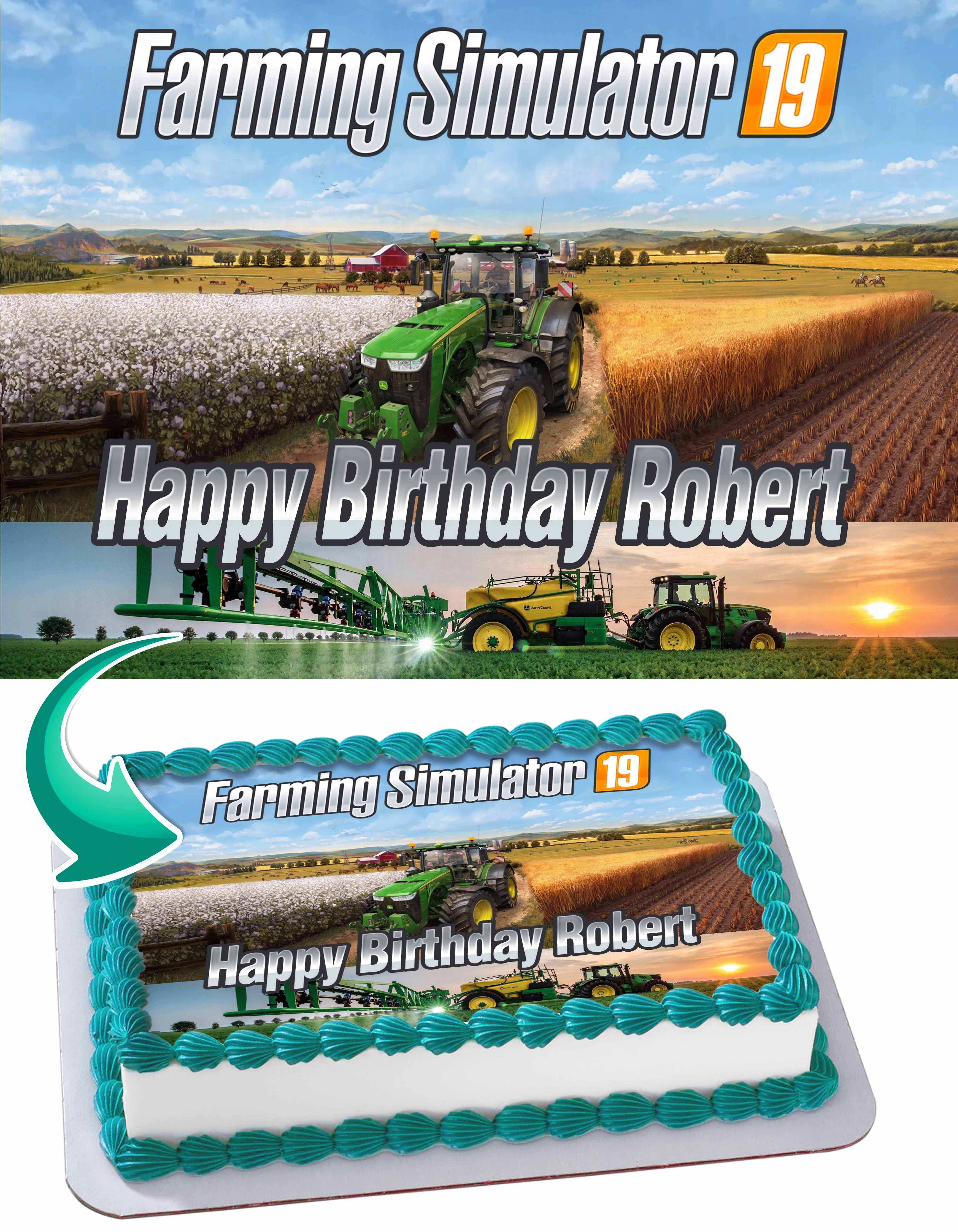 Farming Simulator Edible Cake Topper