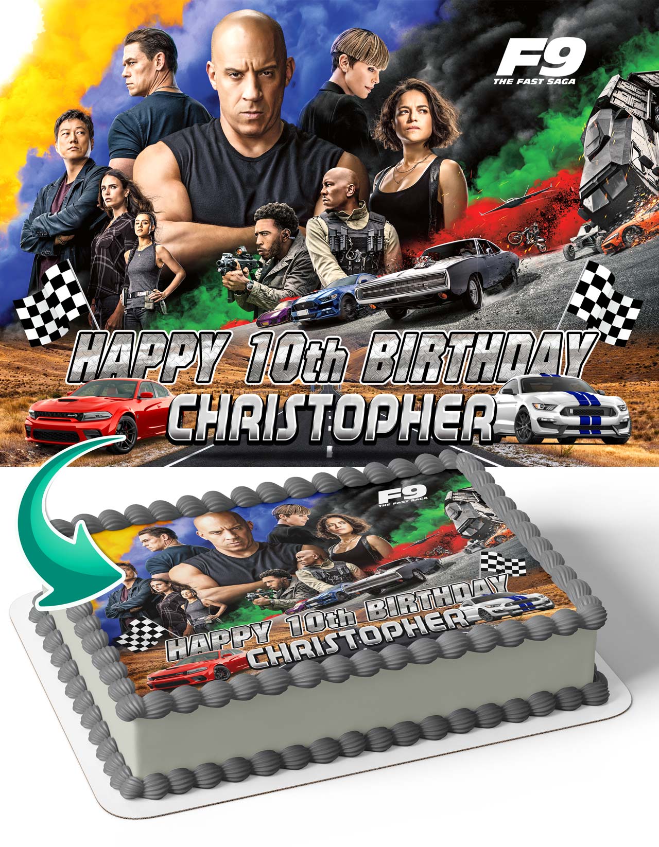 FastFurious 9 Edible Cake Topper