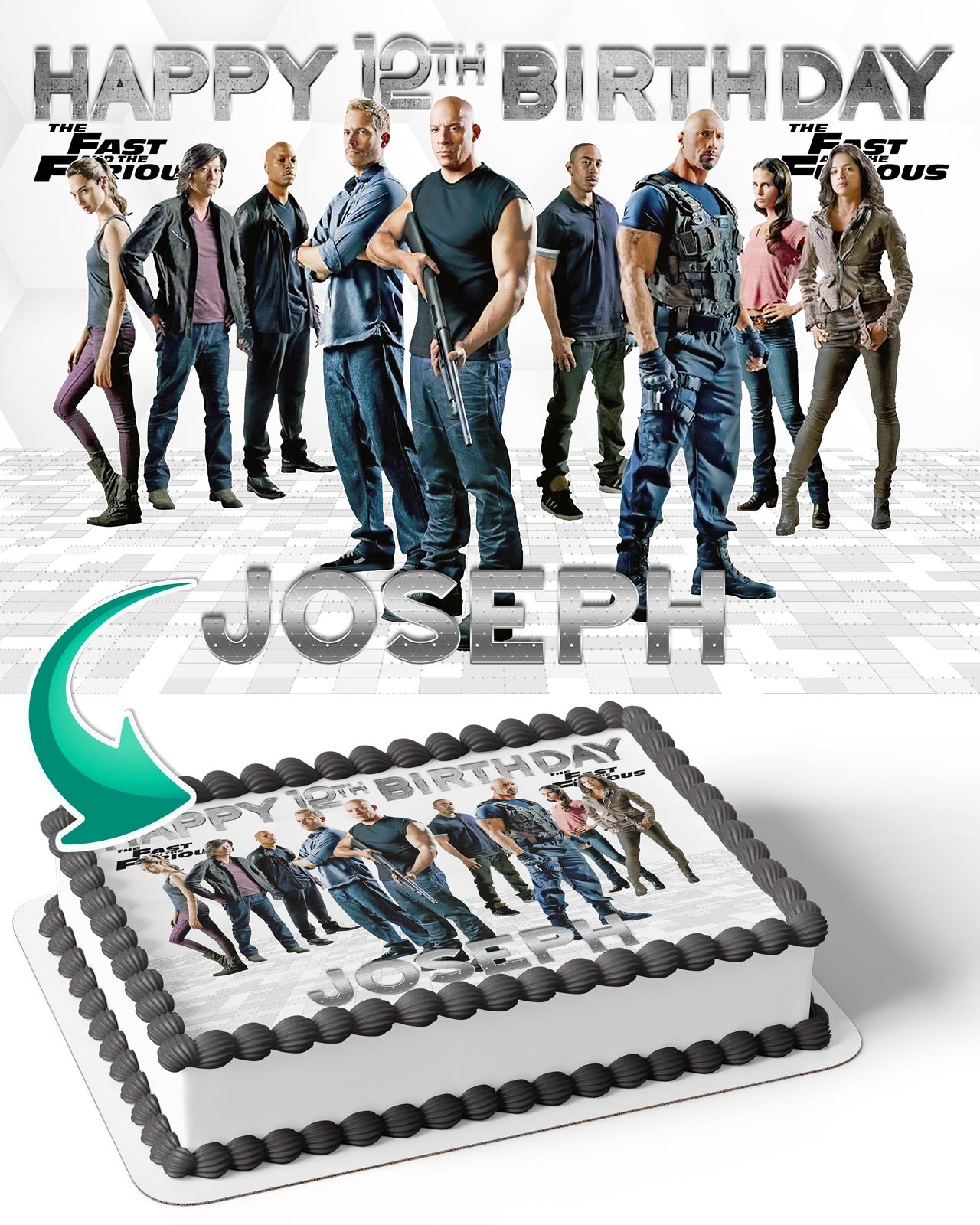 FastFurious Edible Cake Topper