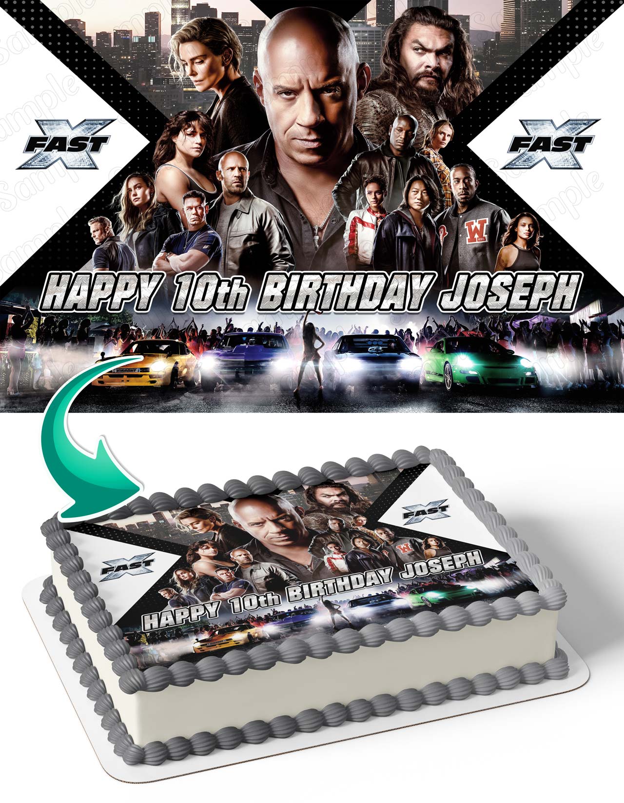Fast X Edible Cake Topper