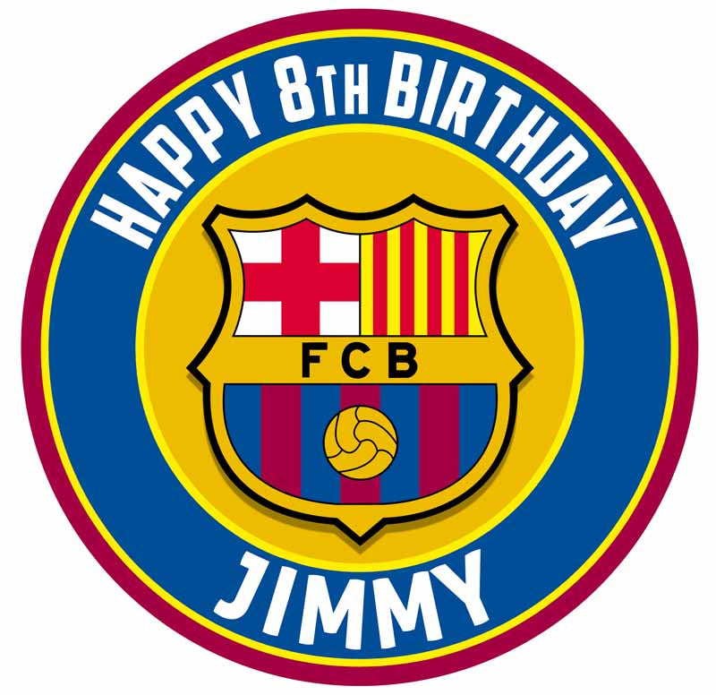 FC Barcelona Barsa Round – Icing Sheet Birthday - Personalized Edible Cake Topper | Custom Icing Sheet | Birthday Cake Decoration