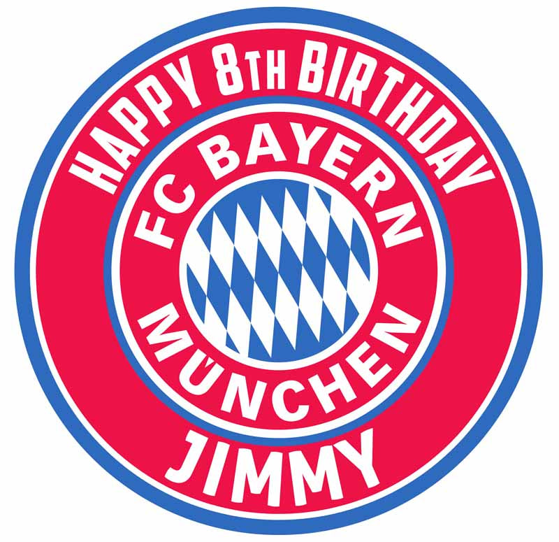 FC Bayern Munich Round – Icing Sheet Birthday - Personalized Edible Cake Topper | Custom Icing Sheet | Birthday Cake Decoration | Photo Cake Image