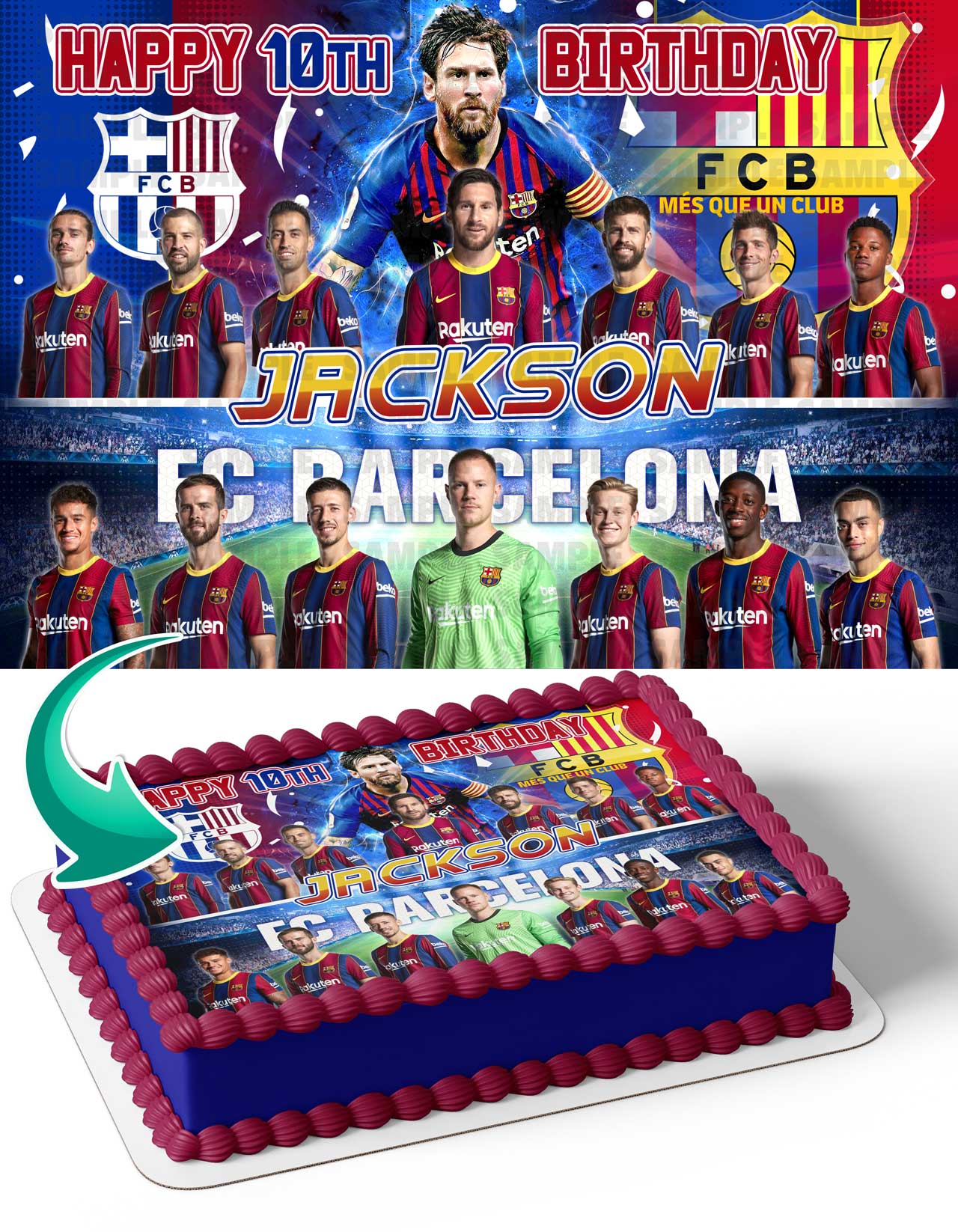 FC Barcelona 2021 Edible Cake Topper