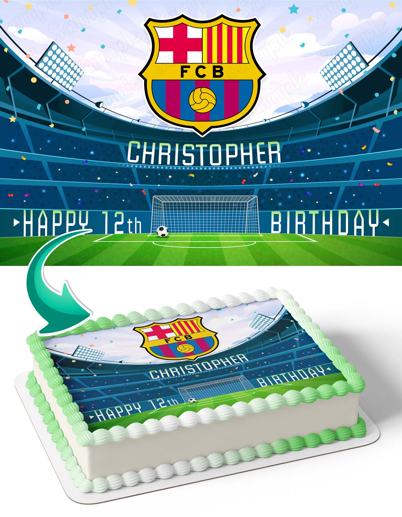 FC Barcelona BAR Edible Cake Topper