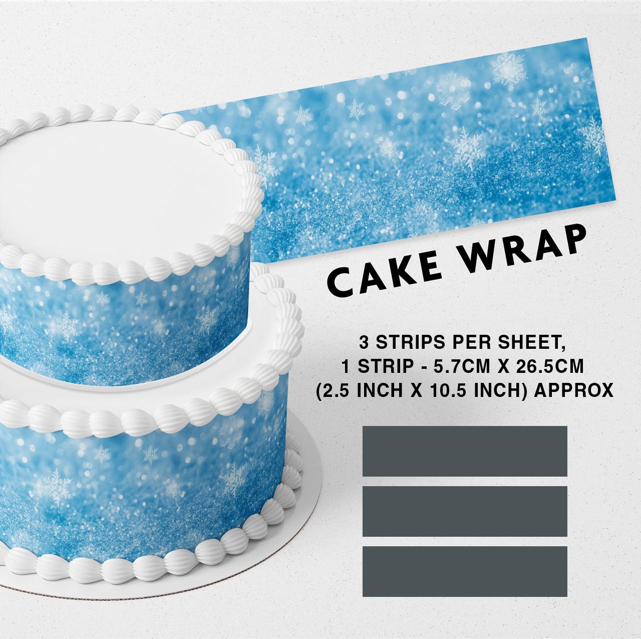 Frozen Ice Strips Edible Icing Printed Cake Wrap Strips Topper Ribbon Border image 0