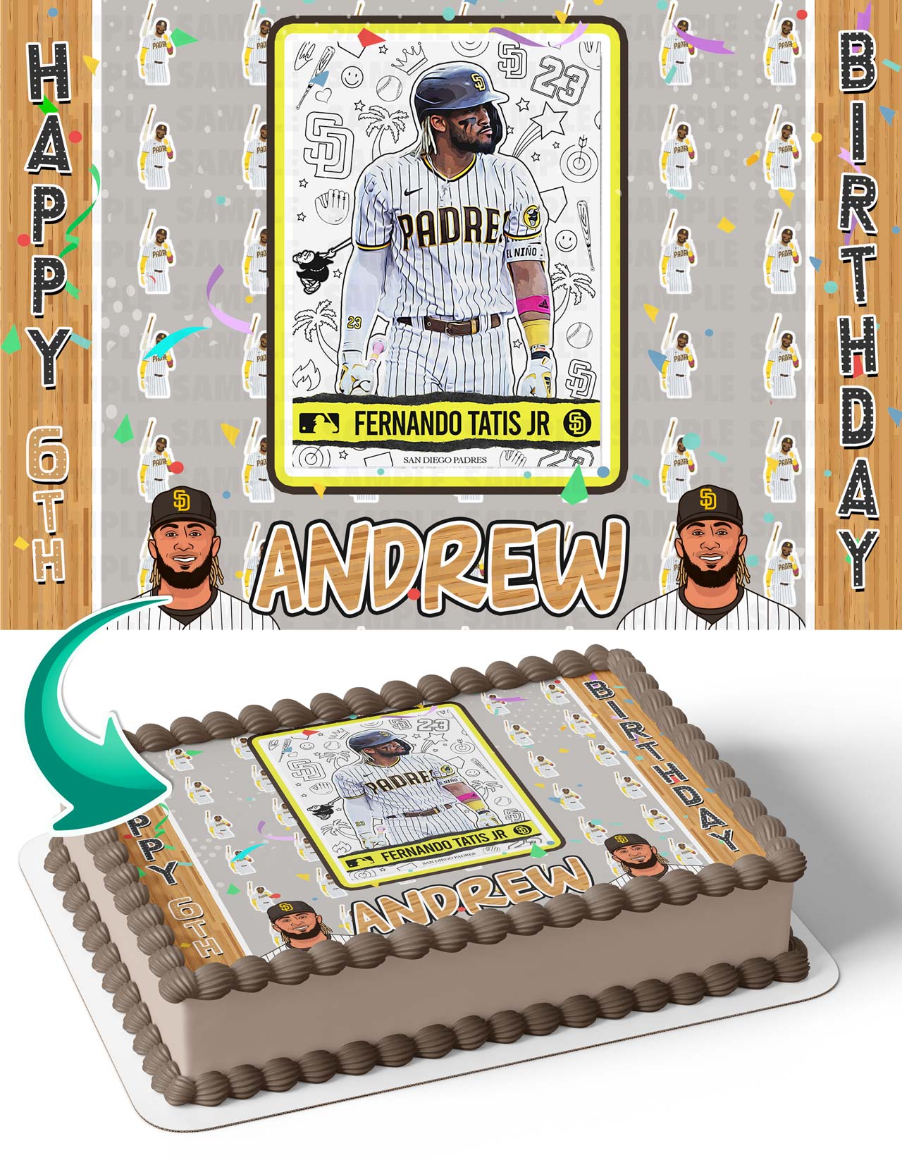 Fernando Tatis JR Padres Edible Cake Topper