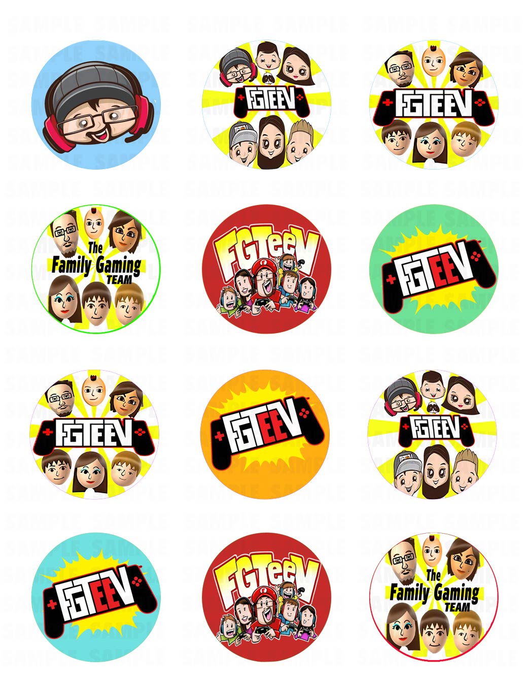Fgteev Gaming Edible Cupcake Toppers – Round Icing Sheet Birthday - Edible Cake Topper | Icing Sheet | Birthday Cake Decoration