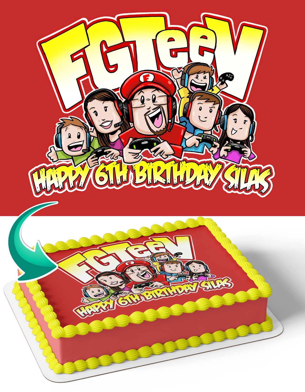 FGTeeV Game Edible Cake Topper