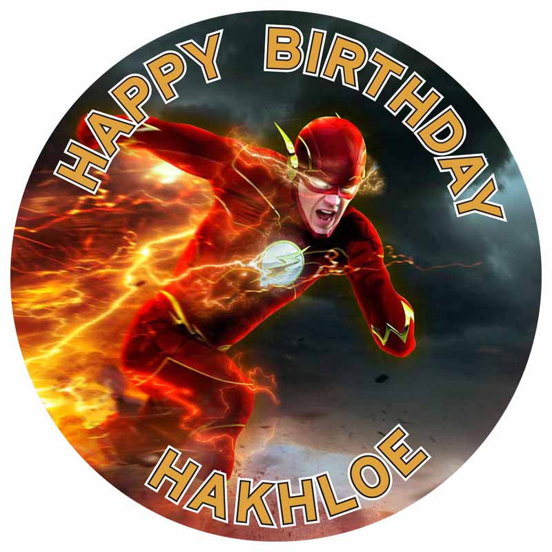 Flash Fast Super Hero Round – Icing Sheet Birthday - Personalized Edible Cake Topper | Custom Icing Sheet | Birthday Cake Decoration | Photo Cake Image