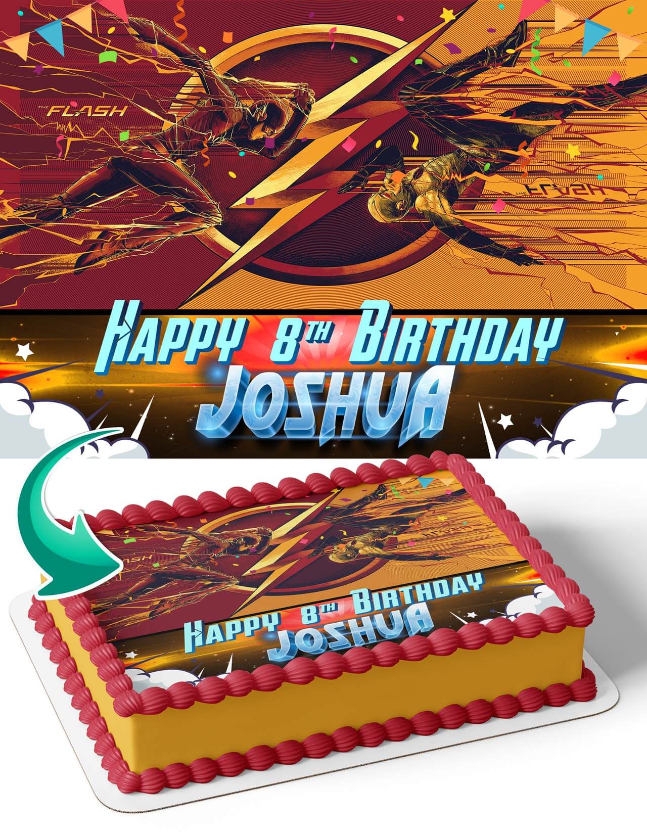 Flash Dc Fast Edible Cake Topper