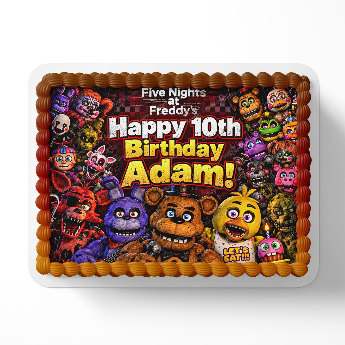 Five Nights at Freddy's FNAF Horror Spooky Edible Cake Topper Decoration | Photo Cake Image Custom Edible Cake Topper