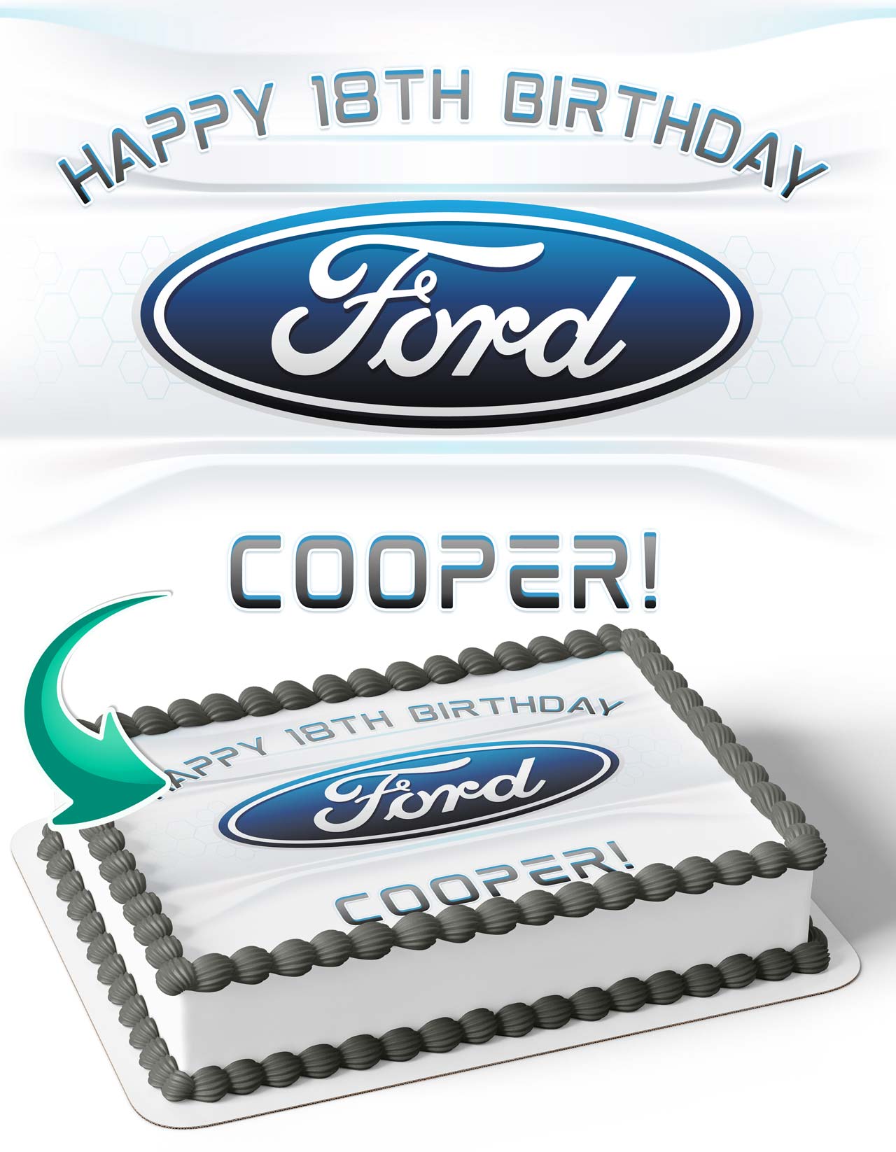 Ford Cars Edible Cake Topper