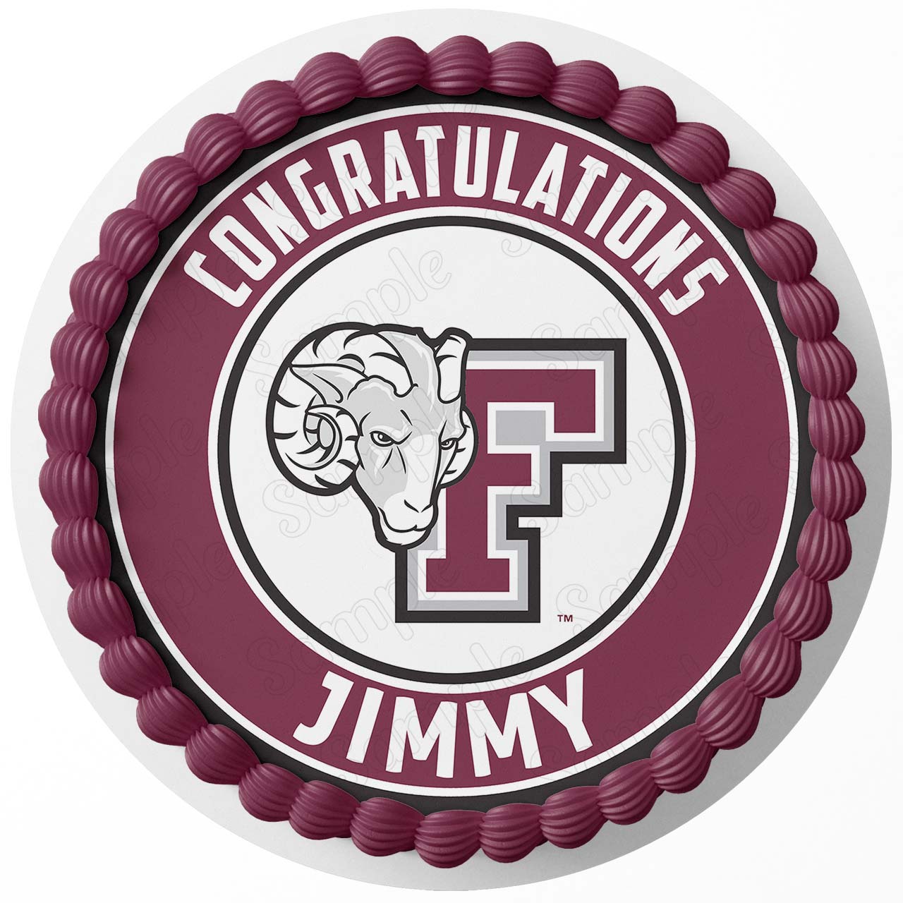 Foham Rams University Round – Icing Sheet Birthday - Personalized Edible Cake Topper | Custom Icing Sheet | Birthday Cake Decoration