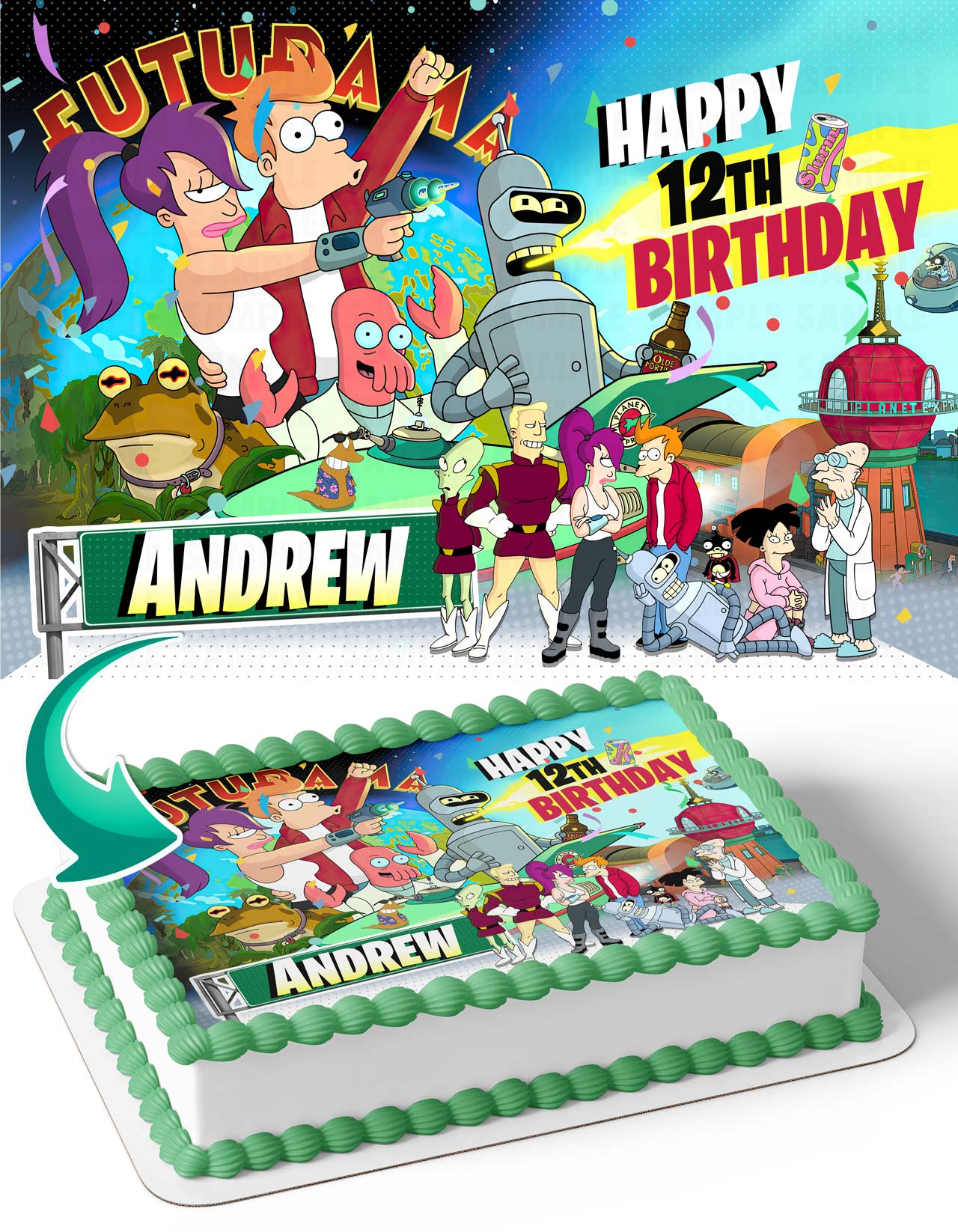 Futurama FT Edible Cake Topper