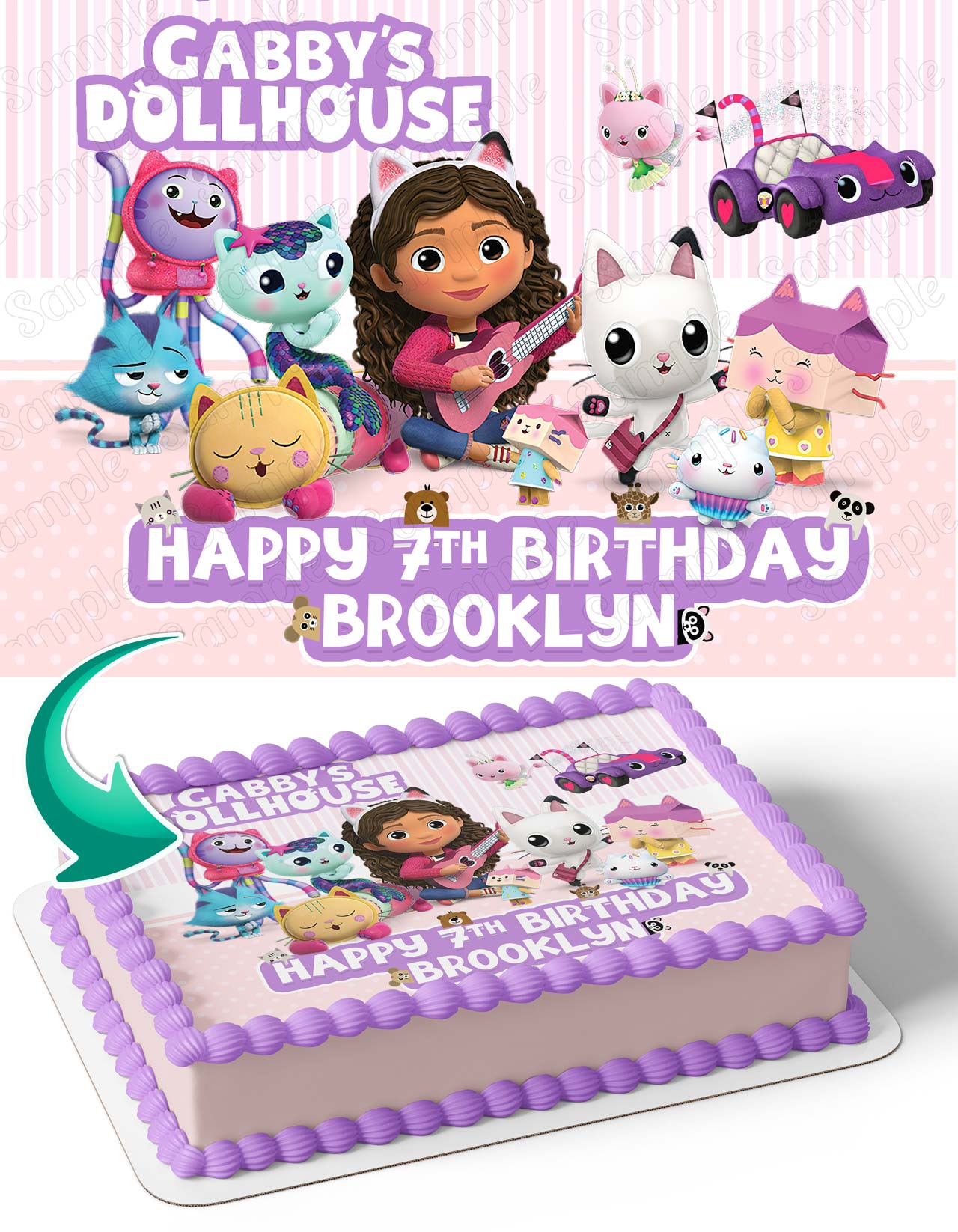 Gabby Dollhouse GB Edible Cake Topper