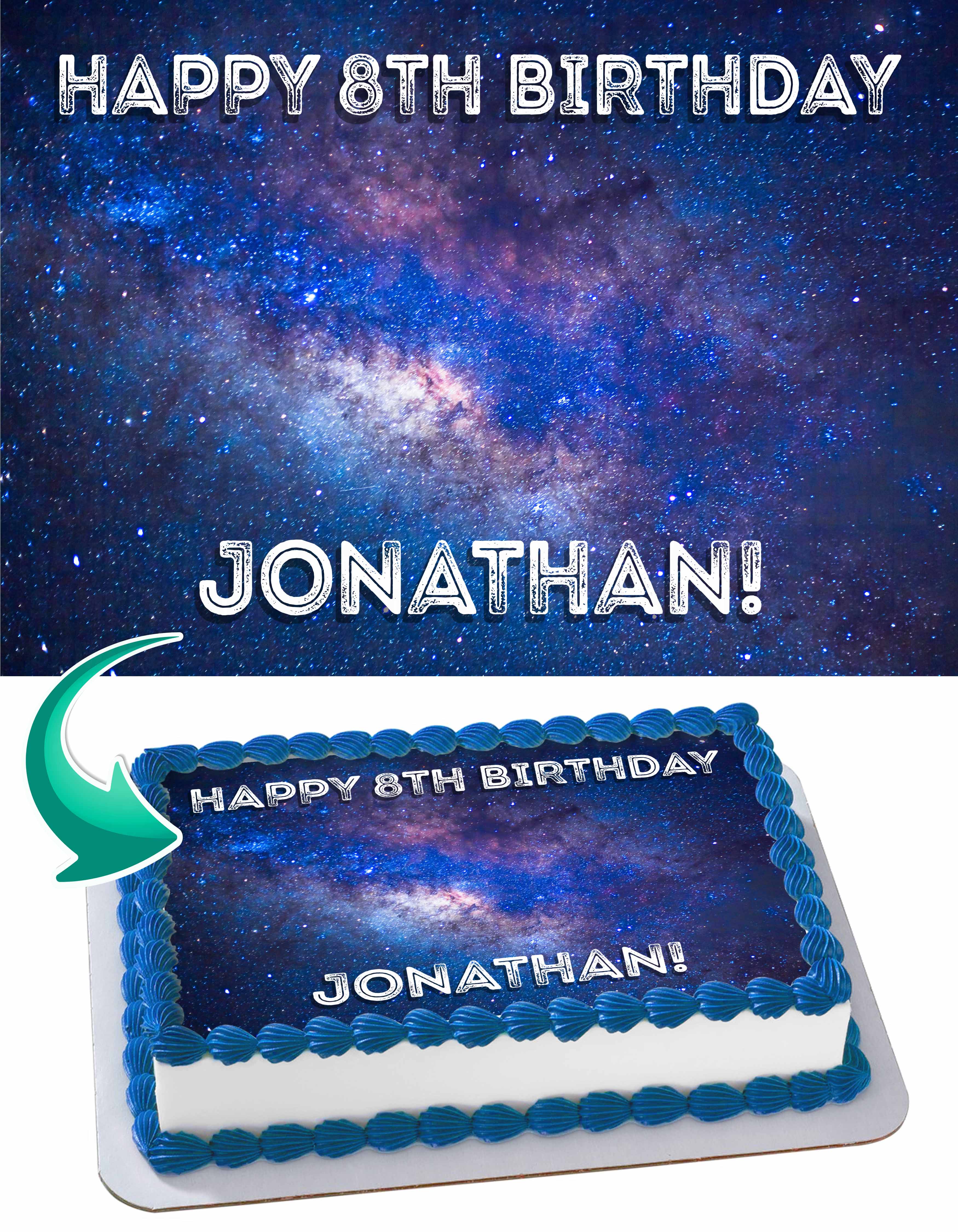 Galaxy Space Edible Cake Topper