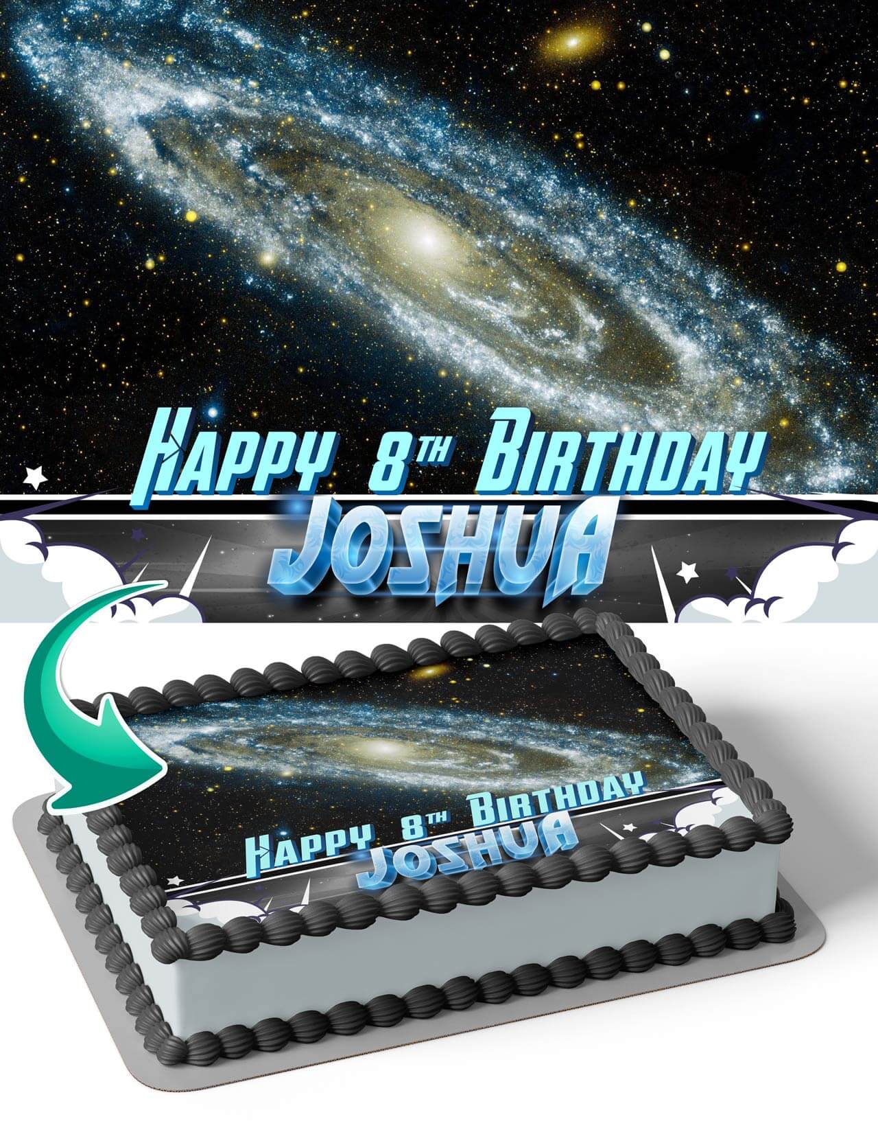 Galaxy Universe Stars Edible Cake Topper