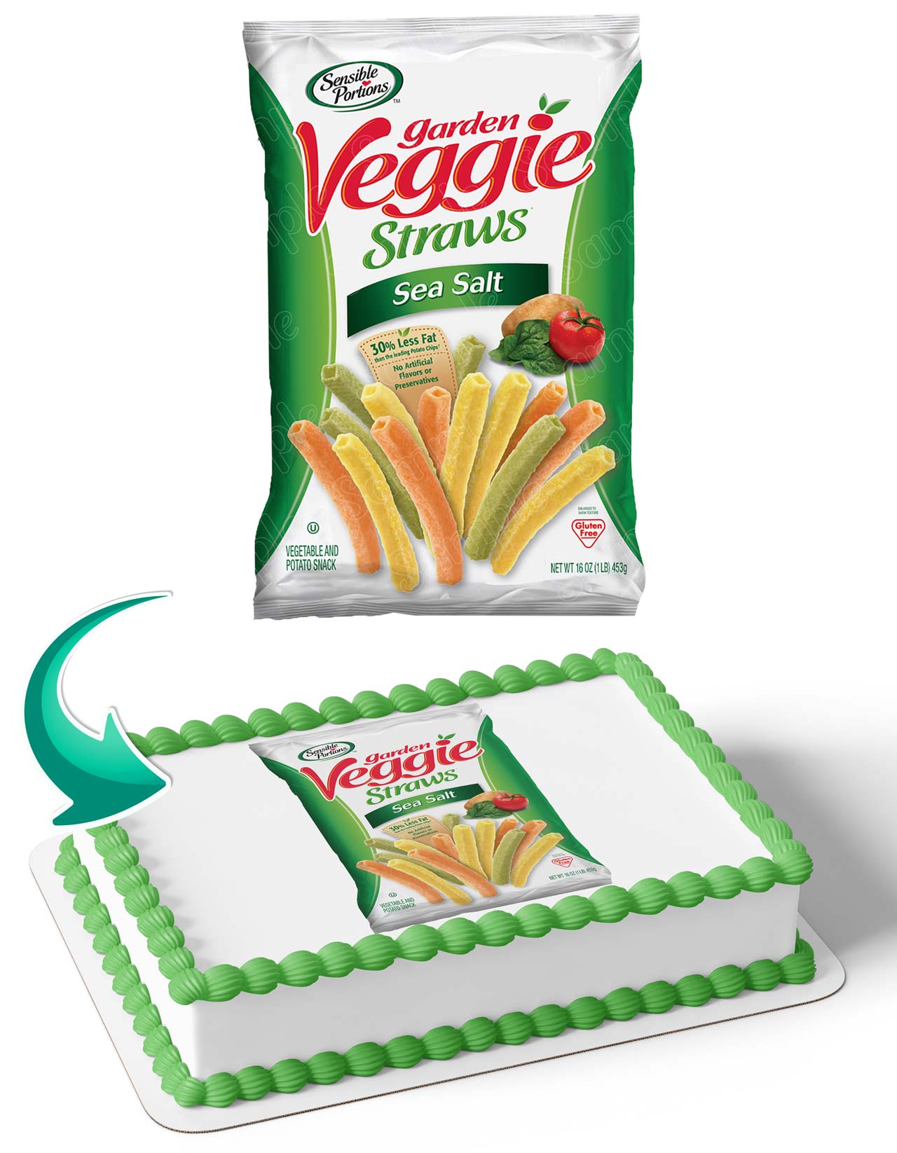 Garden Veggie Straws Cake Deco Wrap Edible Cake Topper