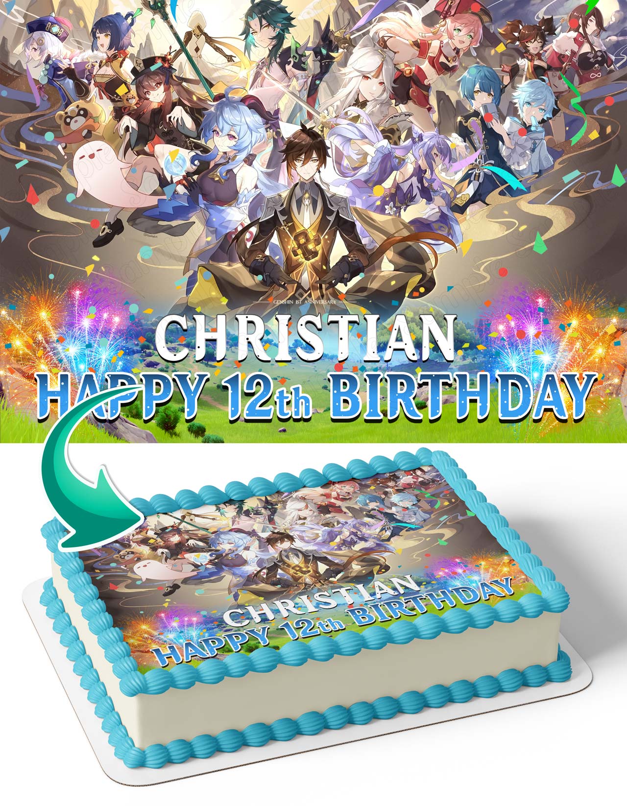 Genshin Impact HF Edible Cake Topper