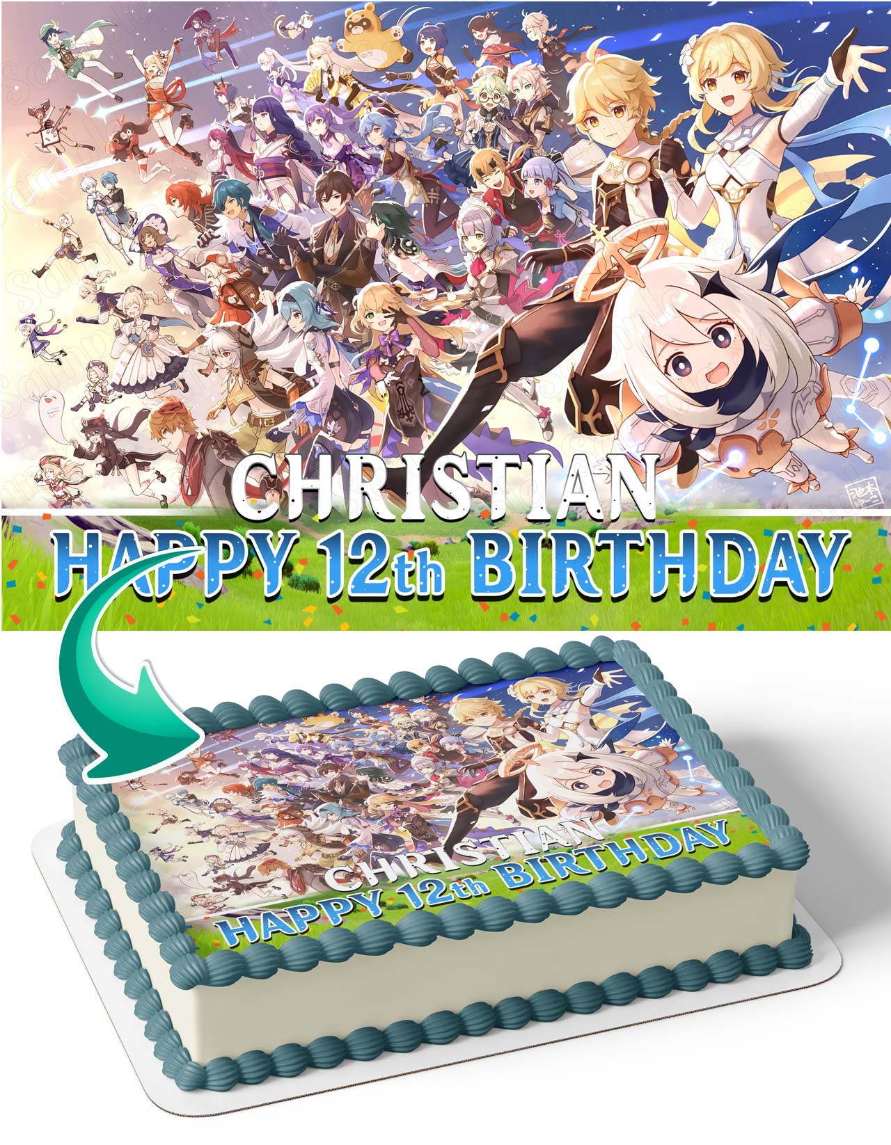 Genshin Impact JK Edible Cake Topper