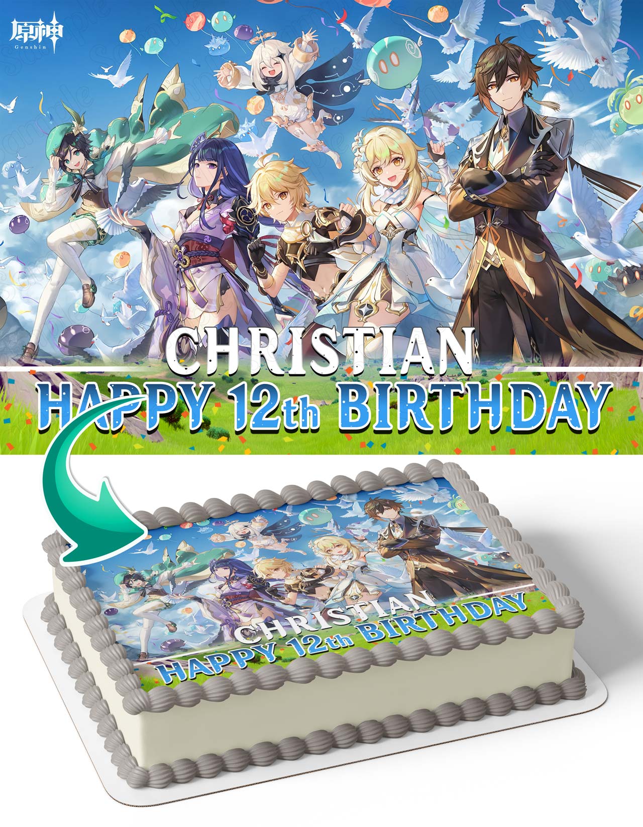 Genshin Impact LM Edible Cake Topper