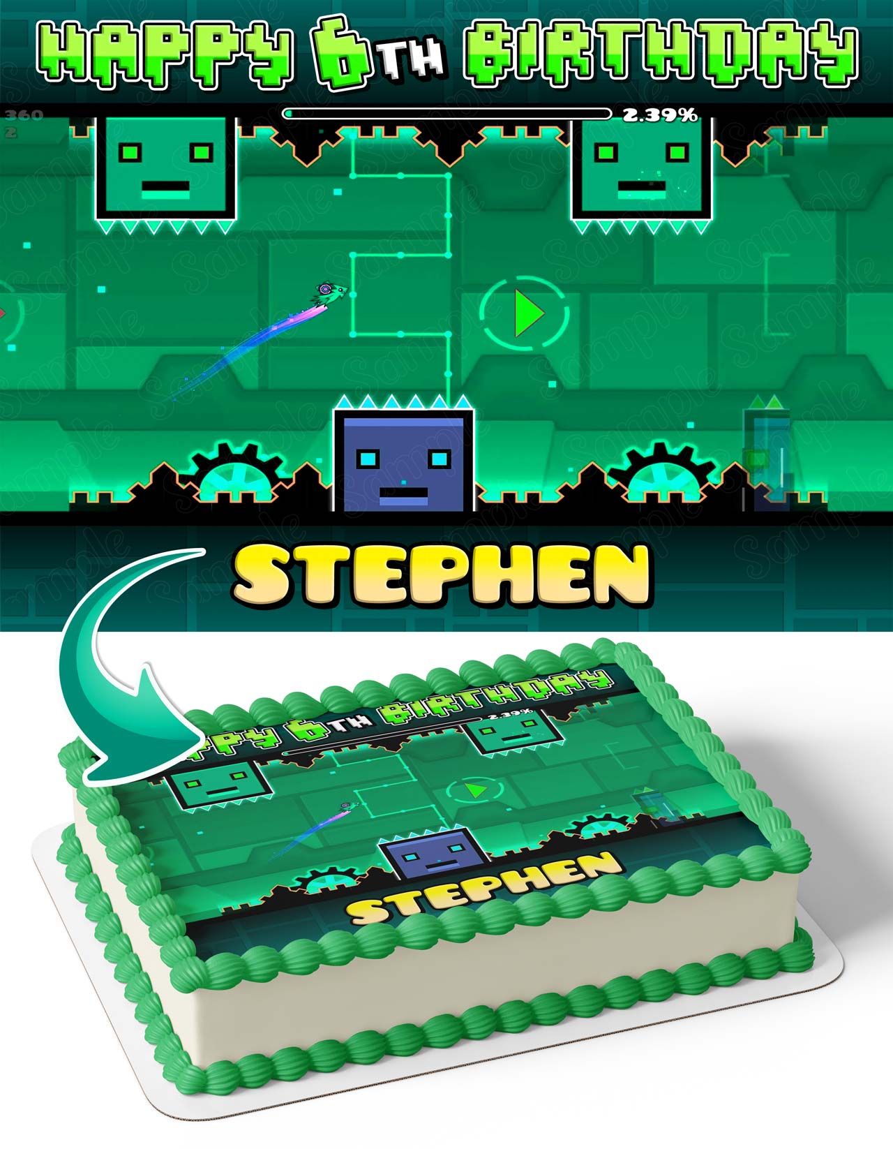 Geometry Dash Deadlock Edible Cake Topper