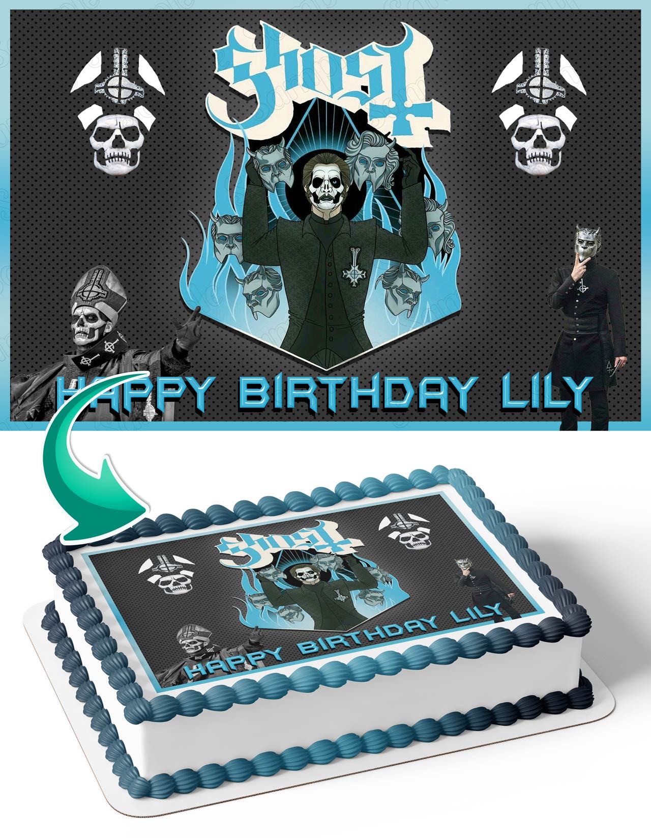 Ghost Band Rock BR Edible Cake Topper