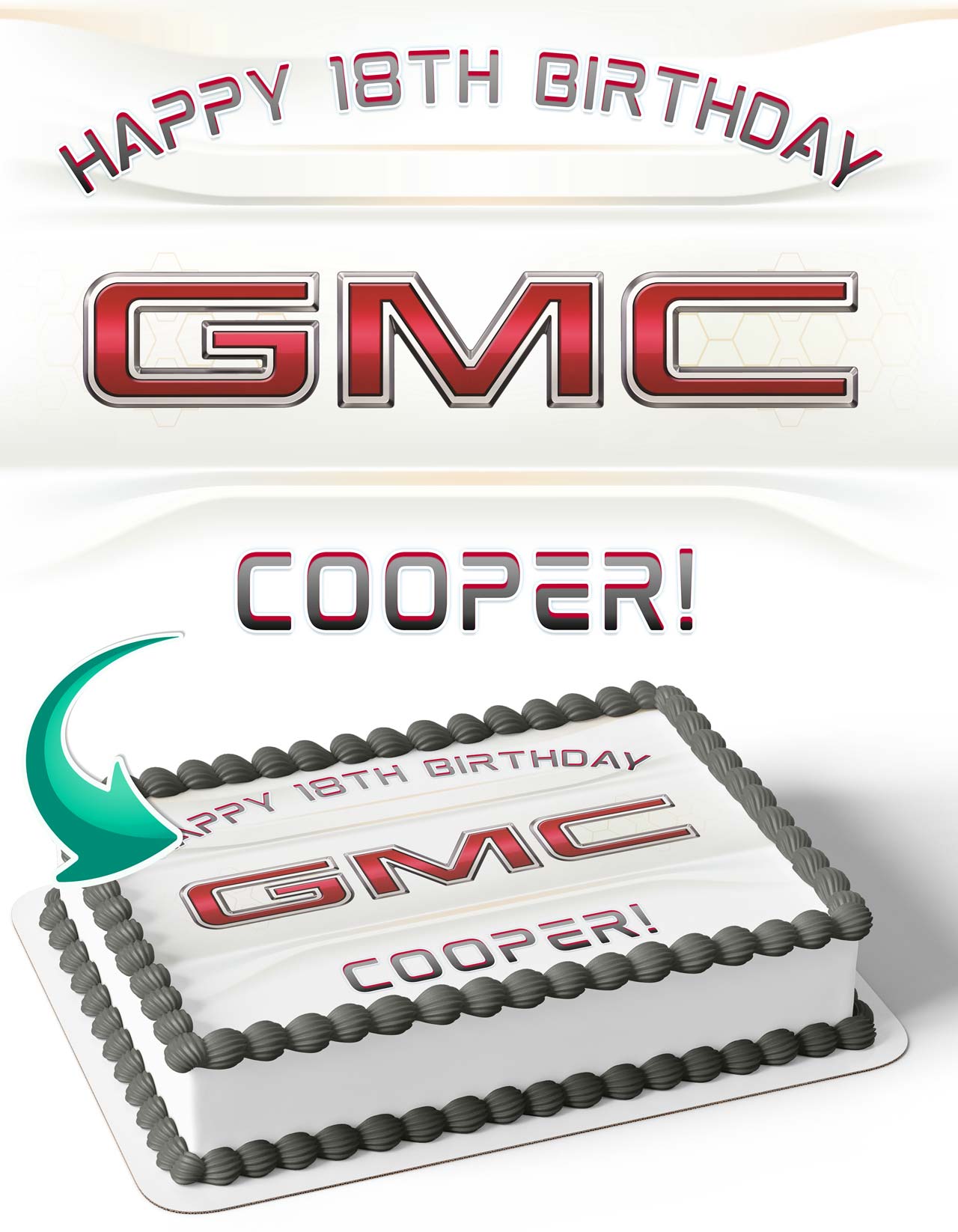 GMC General Motor Company Edible Cake Topper