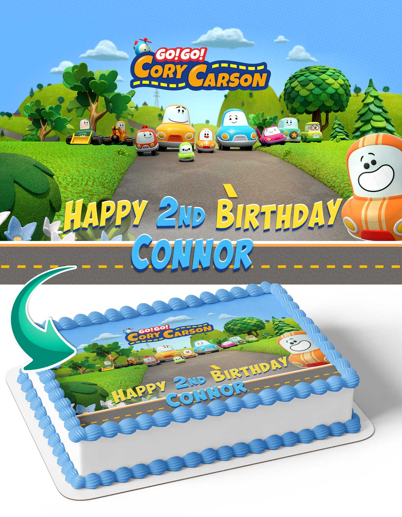 Go Go Cory Carson Edible Cake Topper
