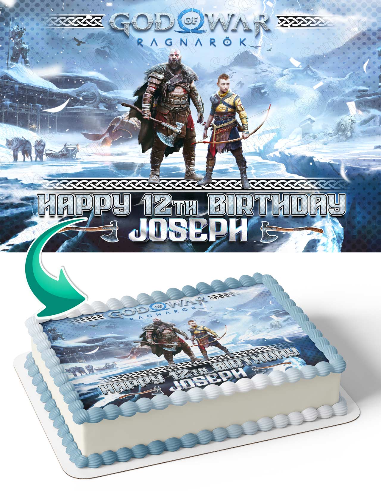 God of War Ragnarok Edible Cake Topper