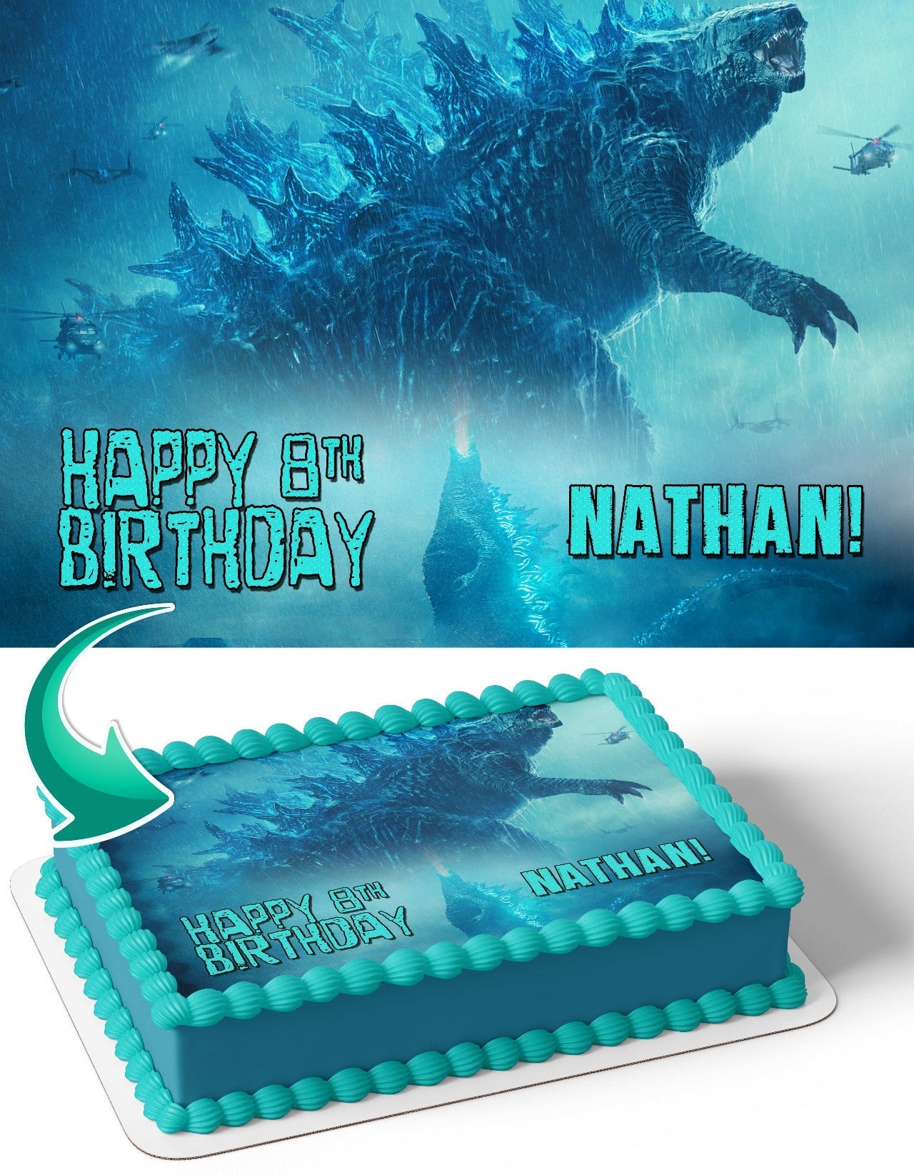 Godzilla King of the Monsters Edible Cake Topper
